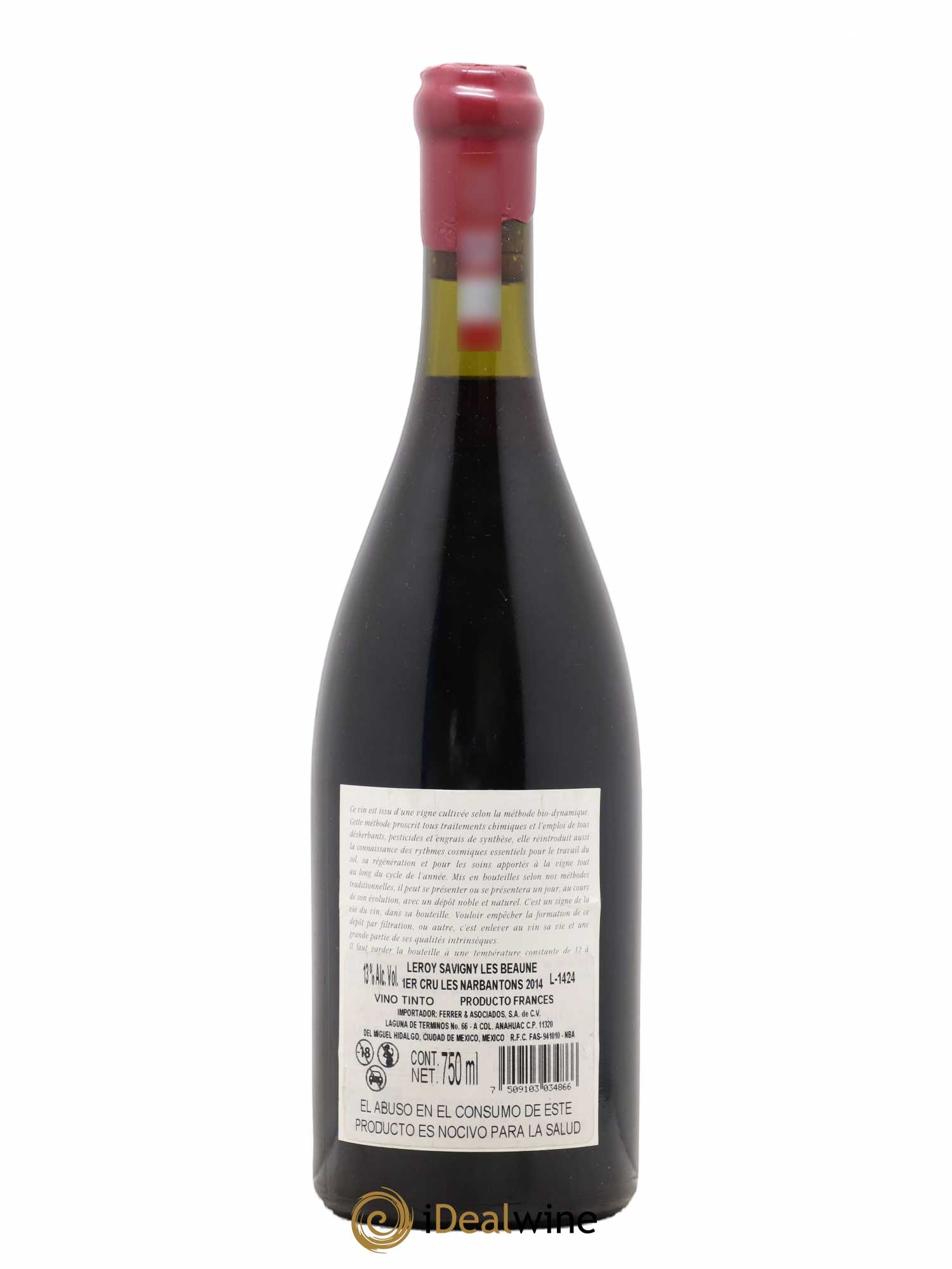 Savigny-lès-Beaune 1er Cru Les Narbantons Leroy (Domaine) 2014 - Lot de 1 bouteille - 1
