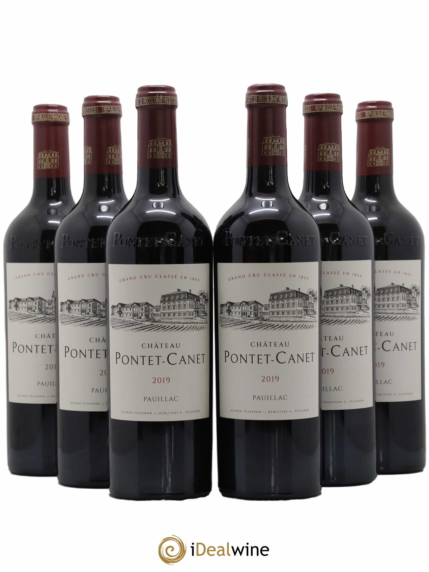 Château Pontet Canet 5ème Grand Cru Classé 2019 - Lot de 6 bouteilles - 0