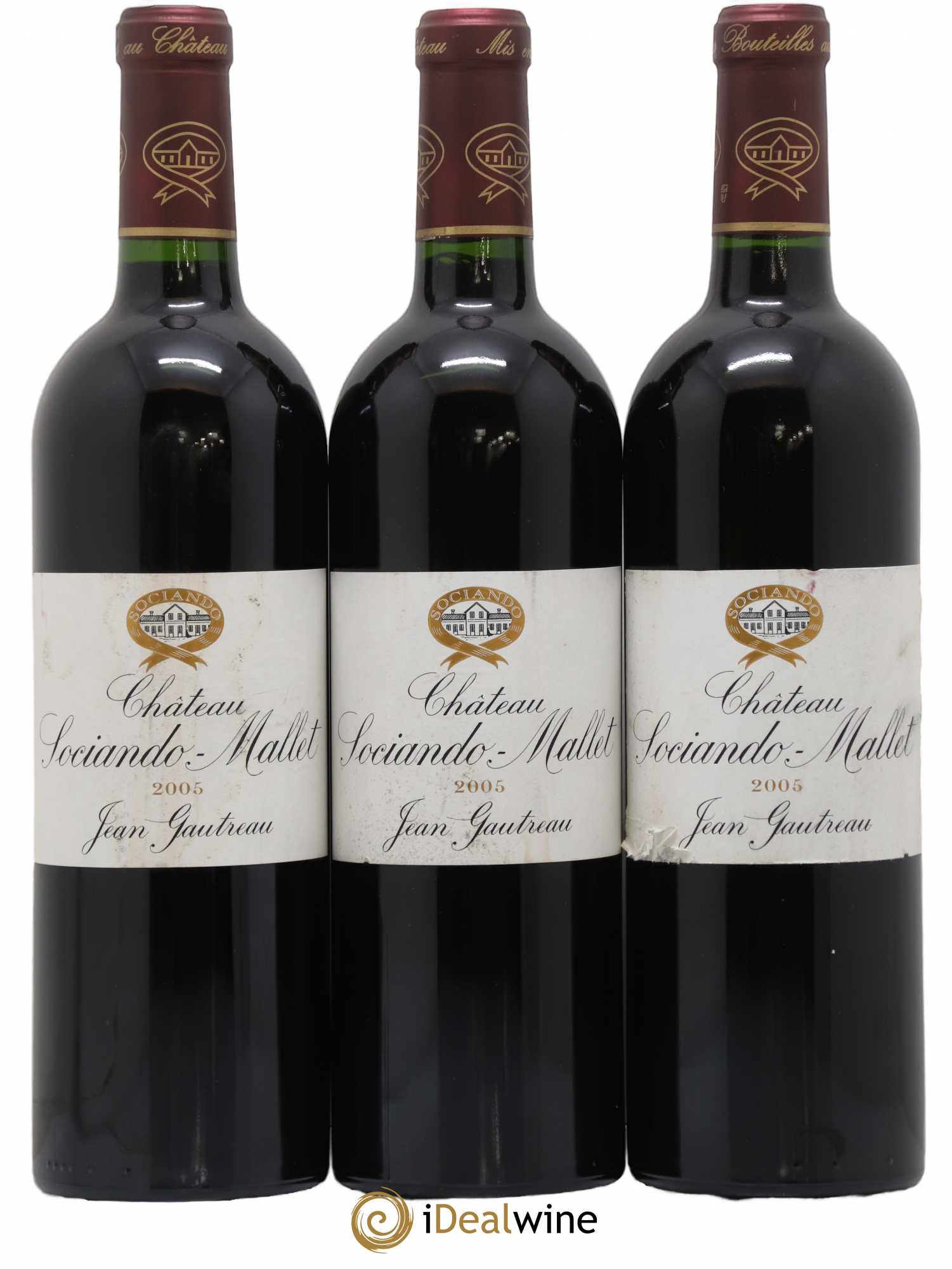 Château Sociando Mallet 2005 - Lot de 3 bouteilles - 0