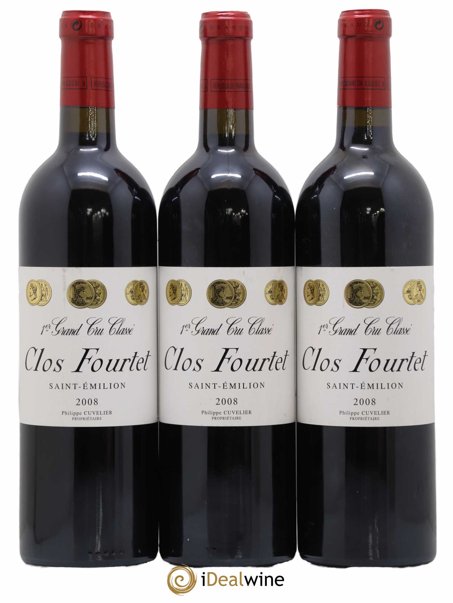 Clos Fourtet 1er Grand Cru Classé B 2008 - Lot de 3 bouteilles - 0