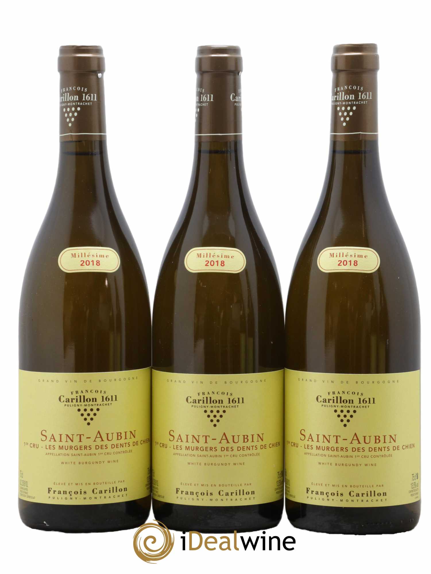 Saint-Aubin 1er Cru Murgers des Dents de Chien François Carillon 2018 - Lot de 3 bouteilles - 0