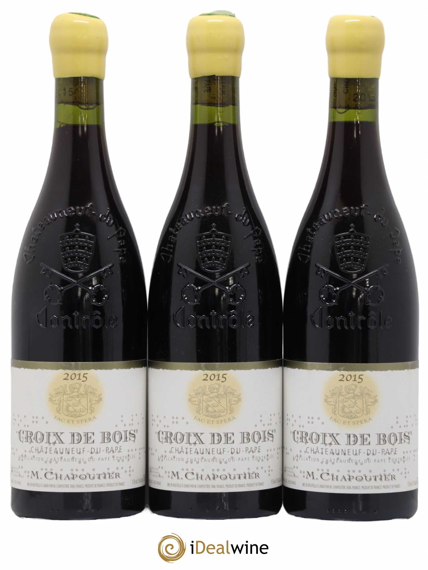 Châteauneuf-du-Pape Croix de Bois Chapoutier 2015 - Lot de 3 bouteilles - 0