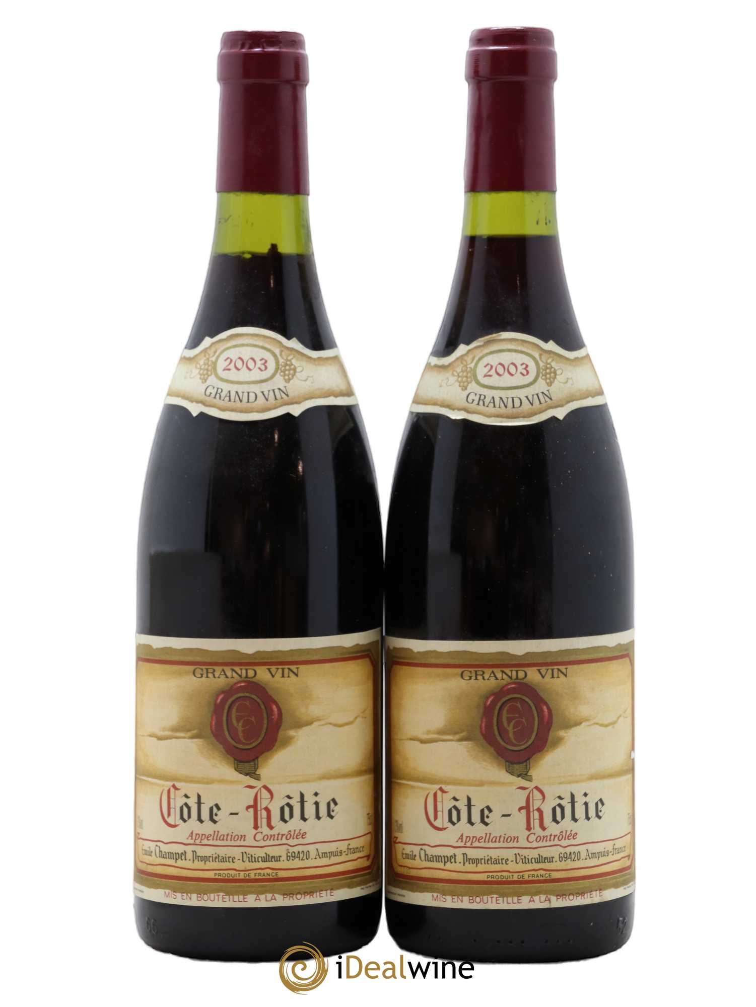 Côte-Rôtie Emile Champet 2003 - Posten von 2 Flaschen - 0