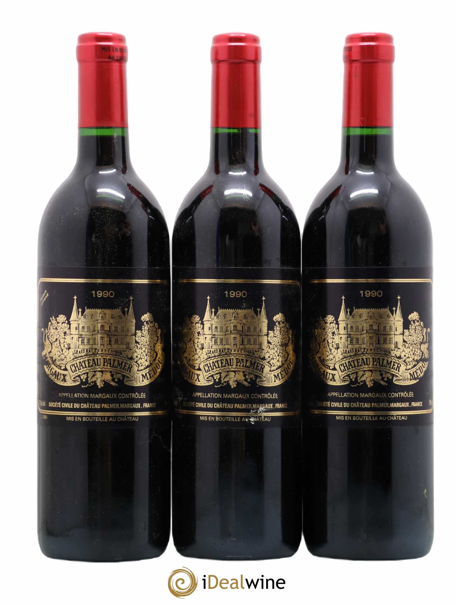 Château Palmer 3ème Grand Cru Classé 1990 - Lot de 3 bouteilles - 0