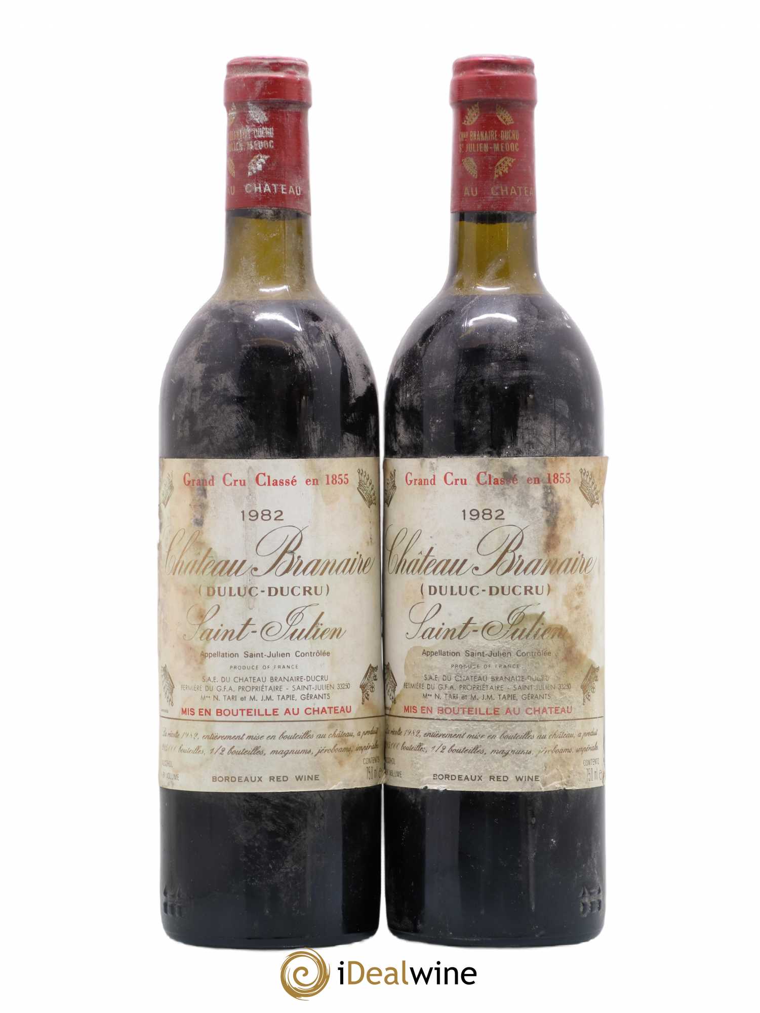Château Branaire Ducru 4ème Grand Cru Classé 1982 - Lotto di 2 bottiglie - 0