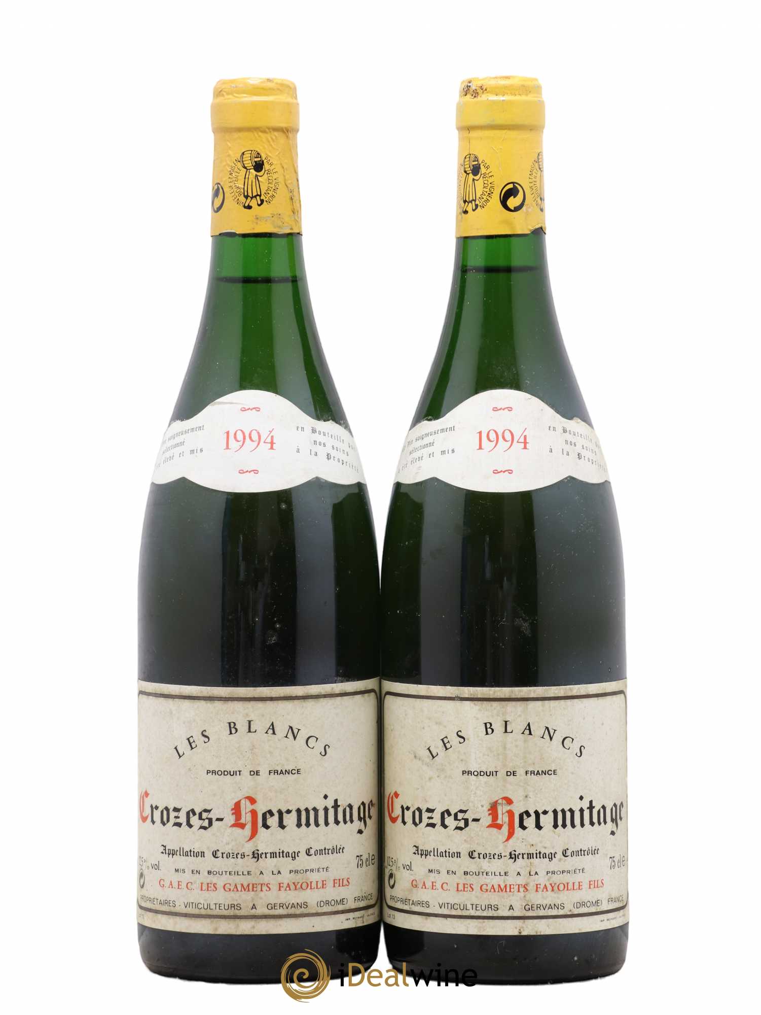Crozes-Hermitage Les Gamets Les Blancs Fayolle Fils 1994 - Posten von 2 Flaschen - 0