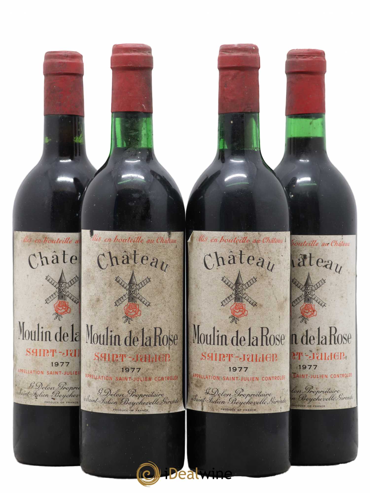 Château Moulin de la Rose Cru Bourgeois 1977 - Lot de 4 bouteilles - 0