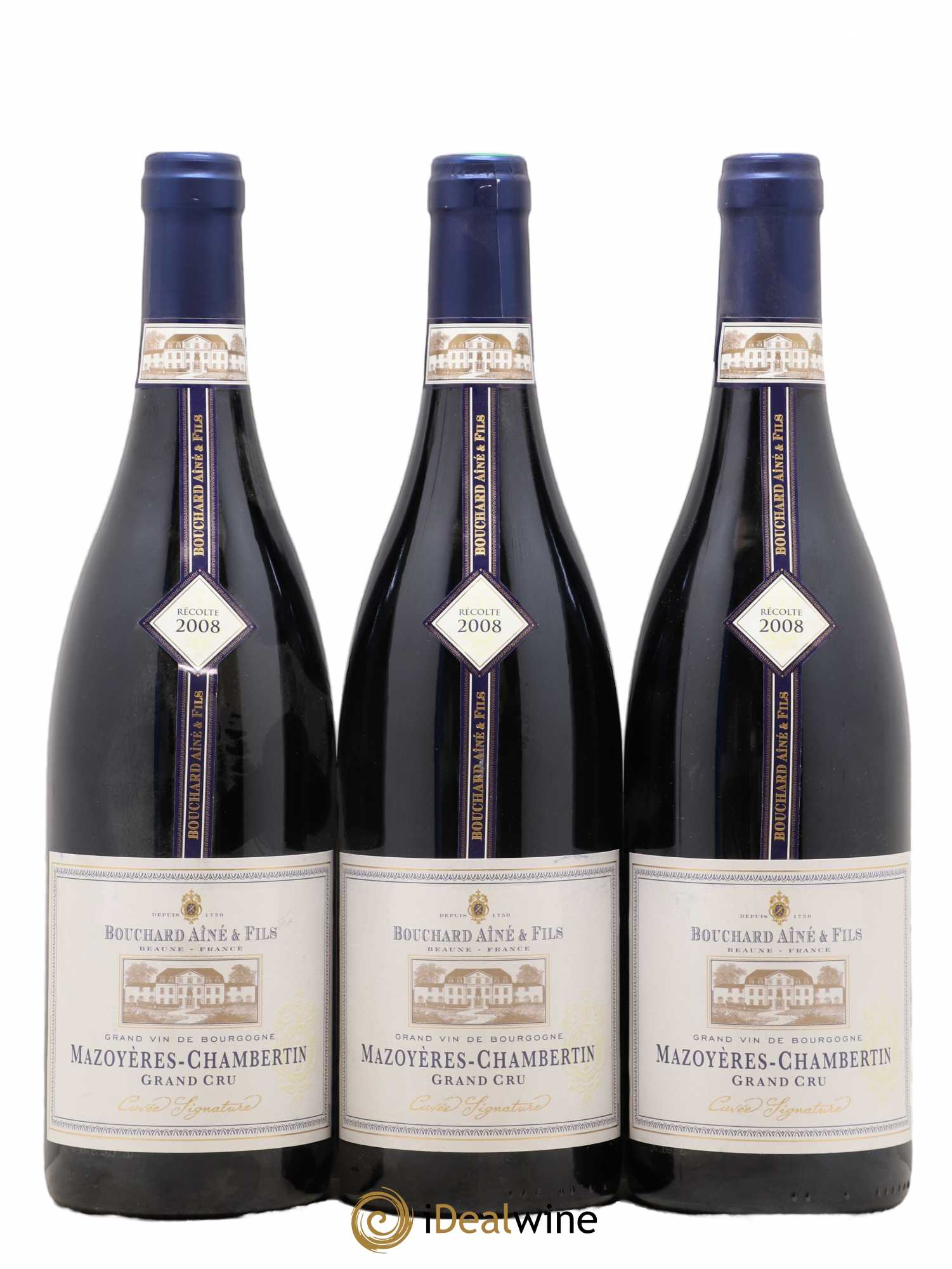 Mazoyères-Chambertin Grand Cru Bouchard Aîne & Fils (sans prix de réserve) 2008 - Posten von 3 Flaschen - 0