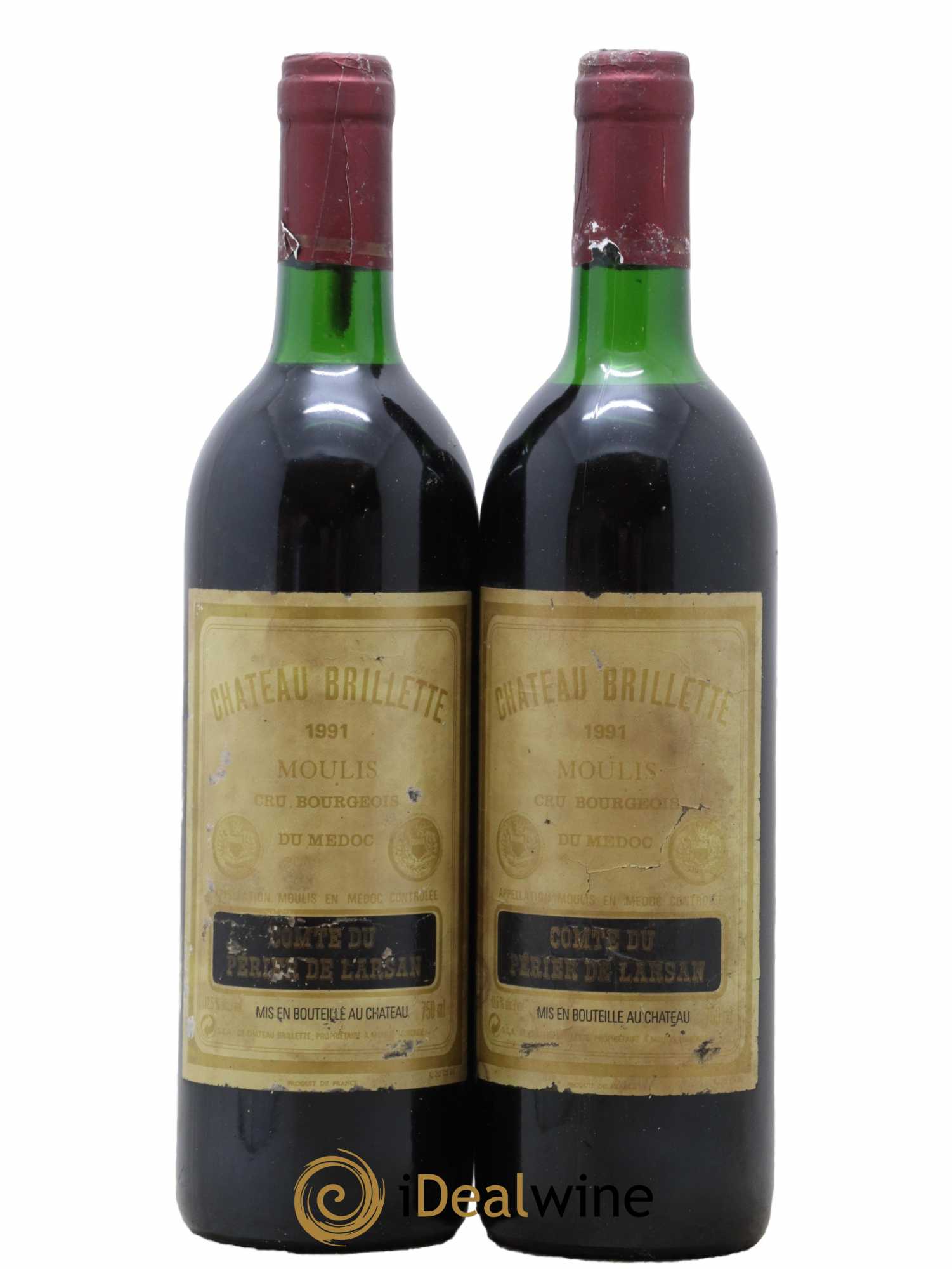 Château Brillette Cru Bourgeois (senza prezzo di riserva) 1991 - Lotto di 2 bottiglie - 0