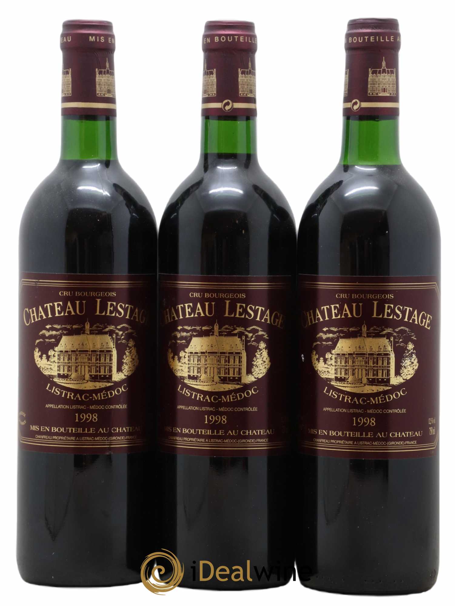 Château Lestage Cru Bourgeois (sans prix de réserve) 1998 - Lot de 3 bouteilles - 0