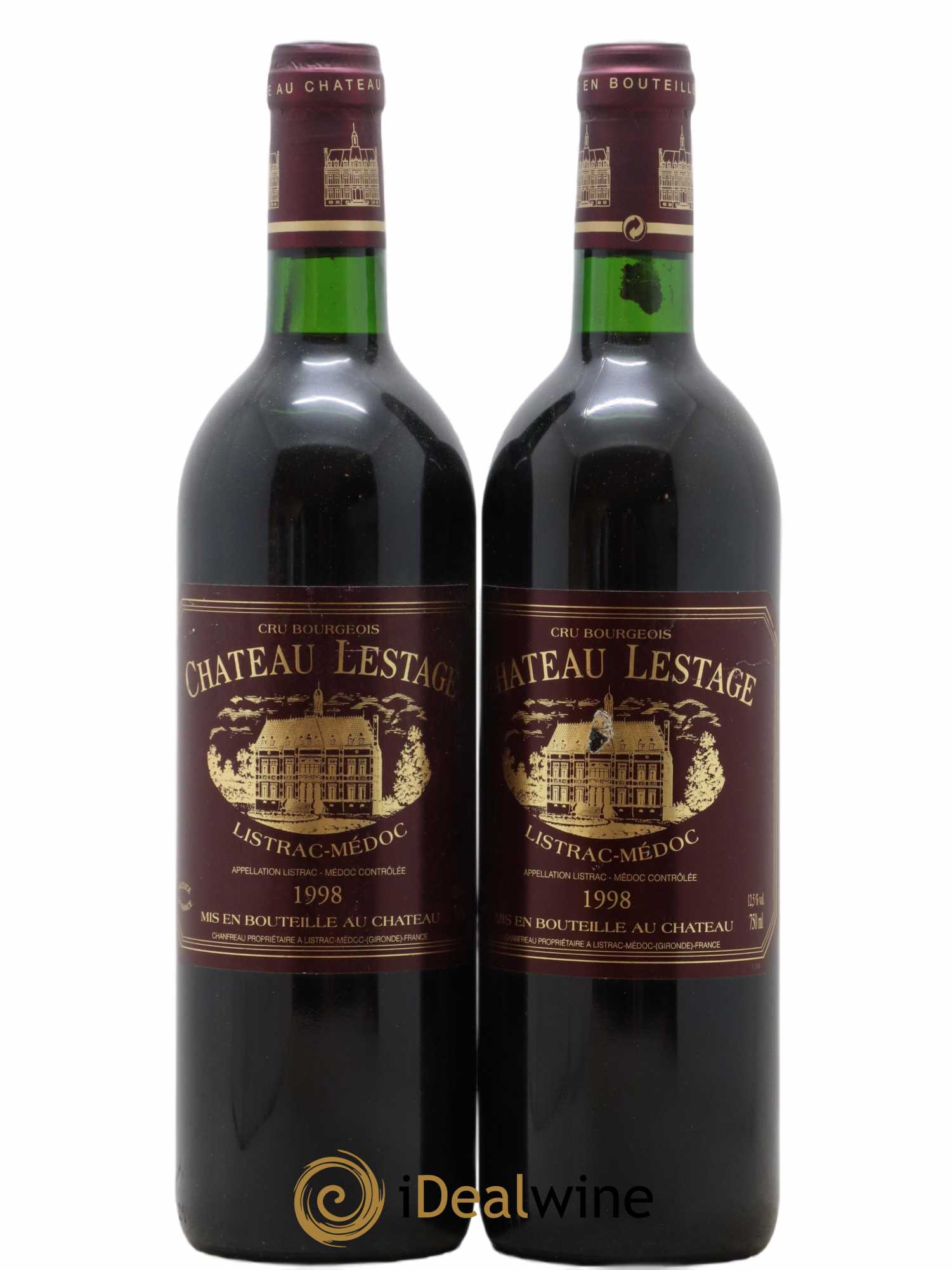 Château Lestage Cru Bourgeois (sans prix de réserve) 1998 - Lot de 2 bouteilles - 0