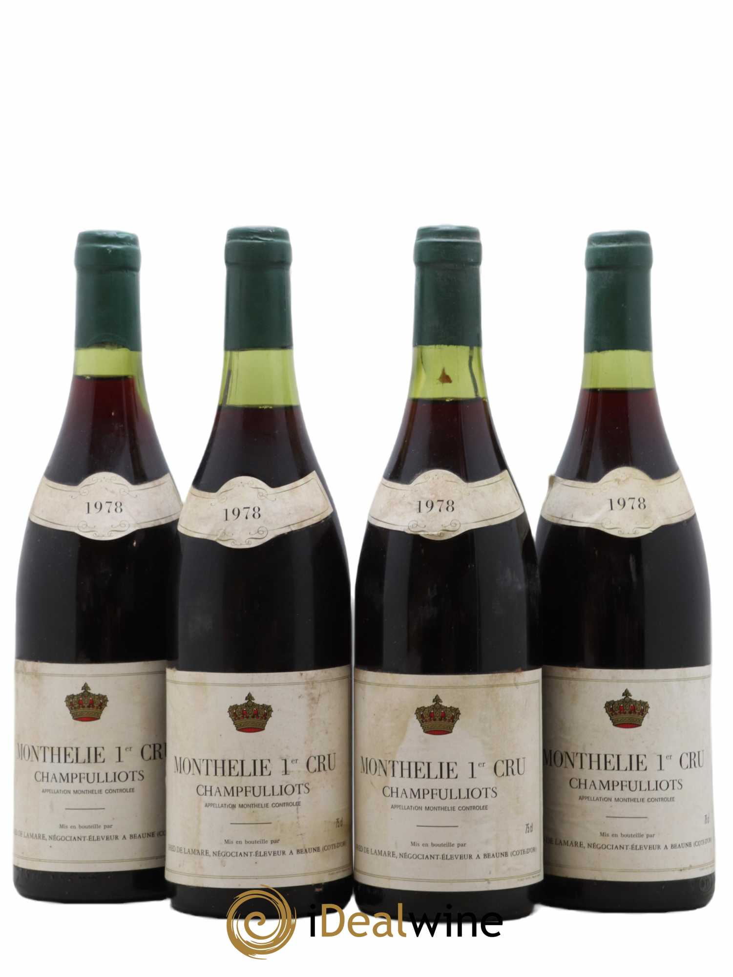 Monthélie 1er Cru Champfulliot Fred de Lamare 1978 - Lot de 4 bouteilles - 0