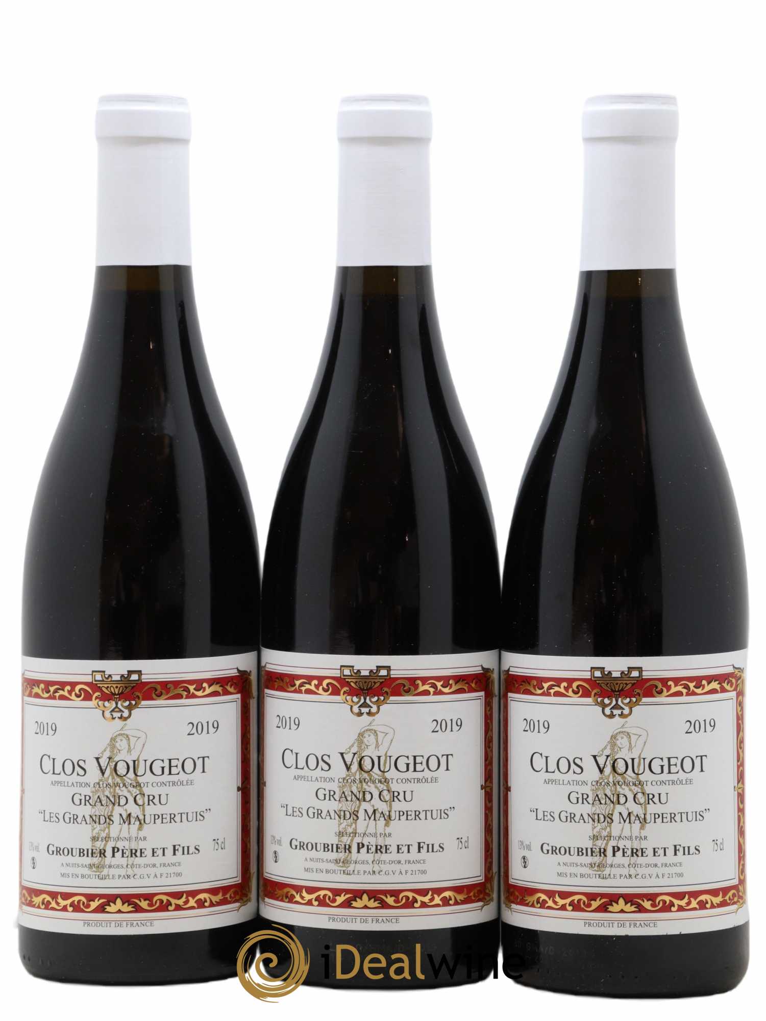 Clos de Vougeot Grand Cru Les Grands Maupertuis Groubier 2019 - Posten von 3 Flaschen - 0