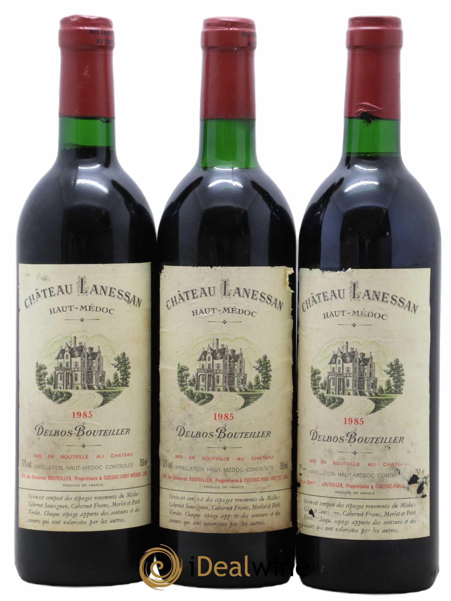 Château Lanessan Cru Bourgeois 1985 - Lot de 3 bouteilles - 0