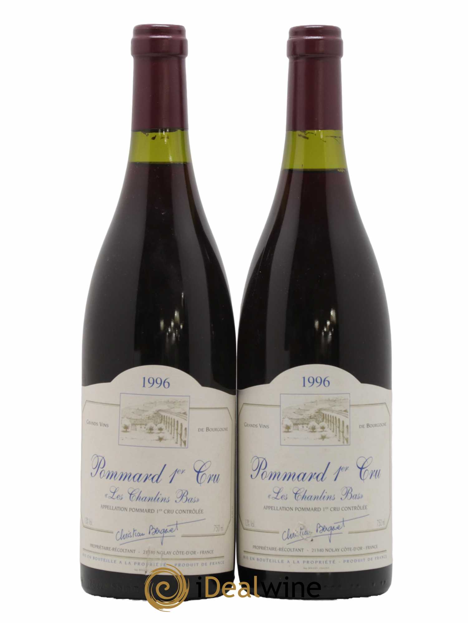 Pommard 1er Cru Les Chanlins Bas Christian Bergeret 1996 - Lot de 2 bouteilles - 0