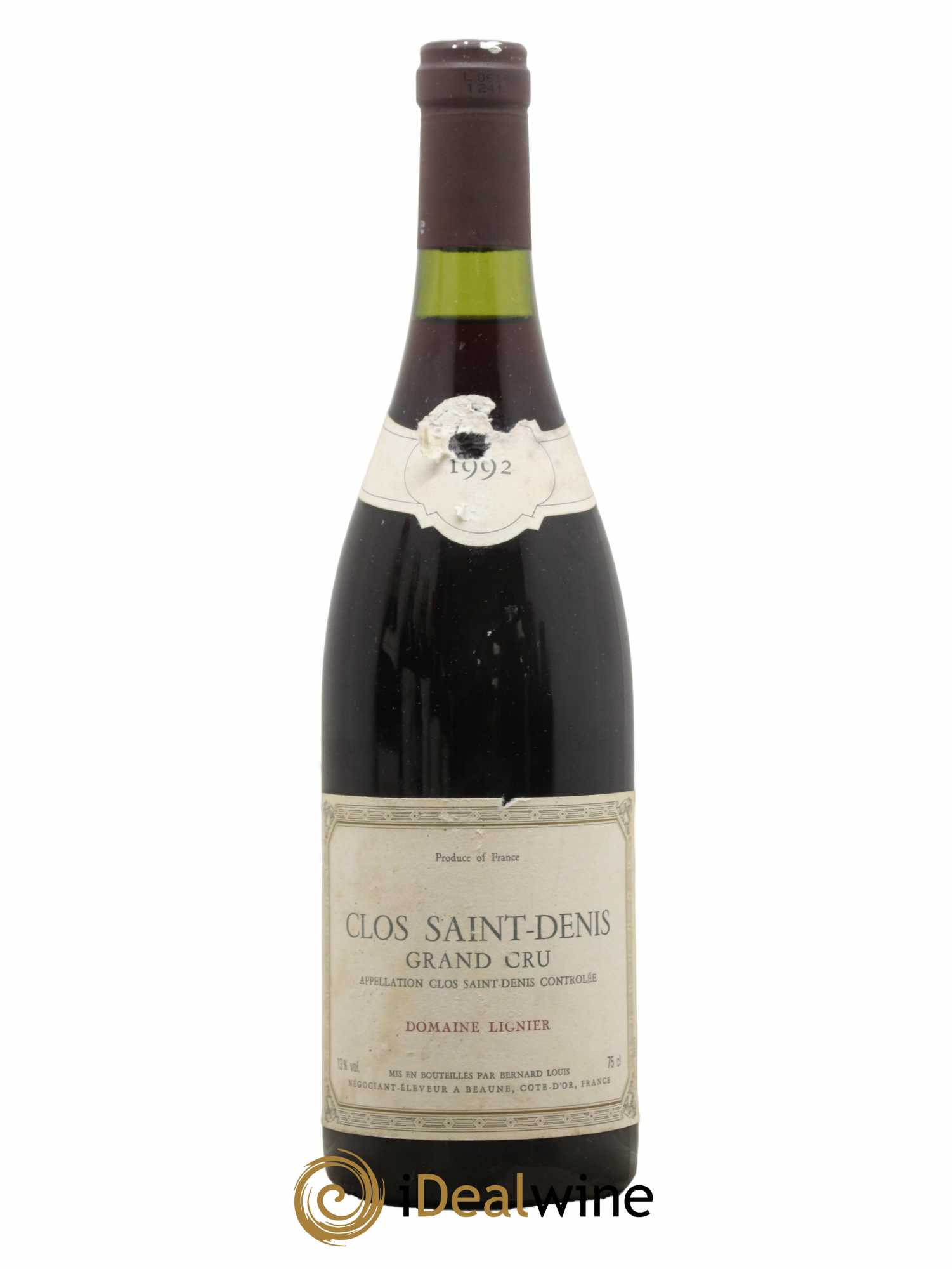 Clos Saint-Denis Grand Cru Domaine Lignier 1992 - Lot de 1 bouteille - 0