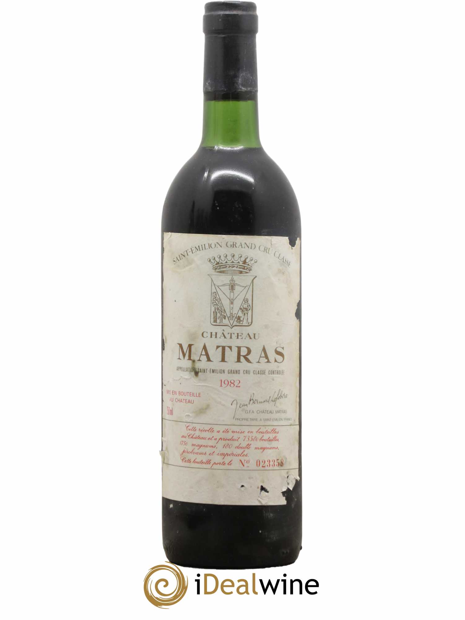 Château Matras 1982 - Lot de 1 bouteille - 0