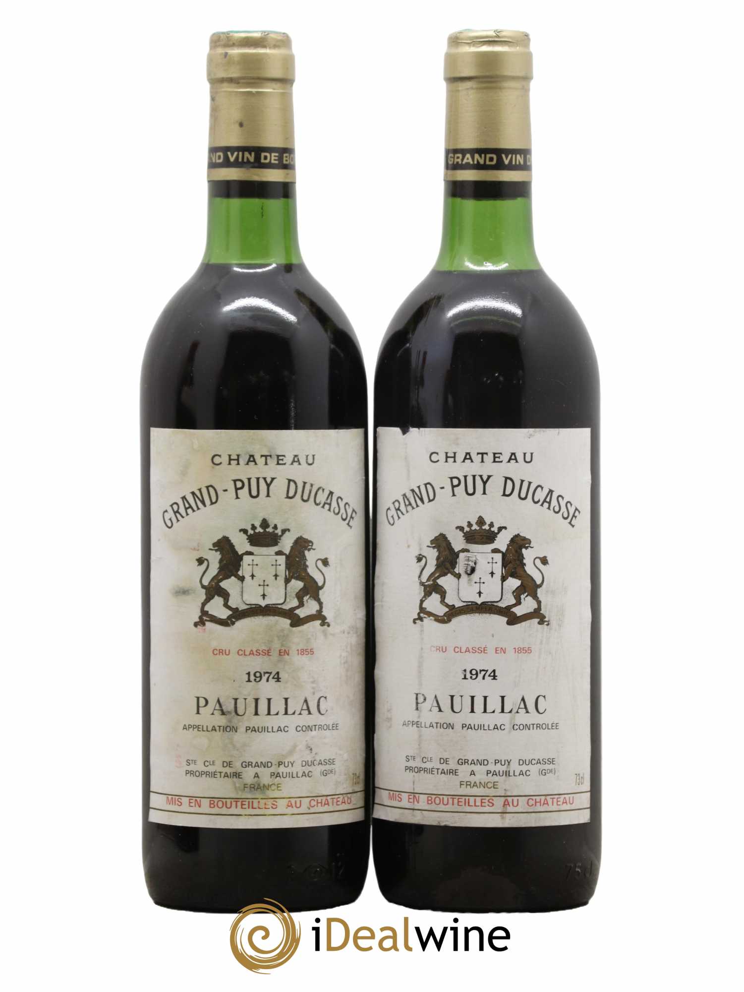 Château Grand Puy Ducasse 5ème Grand Cru Classé 1974 - Lot de 2 bouteilles - 0