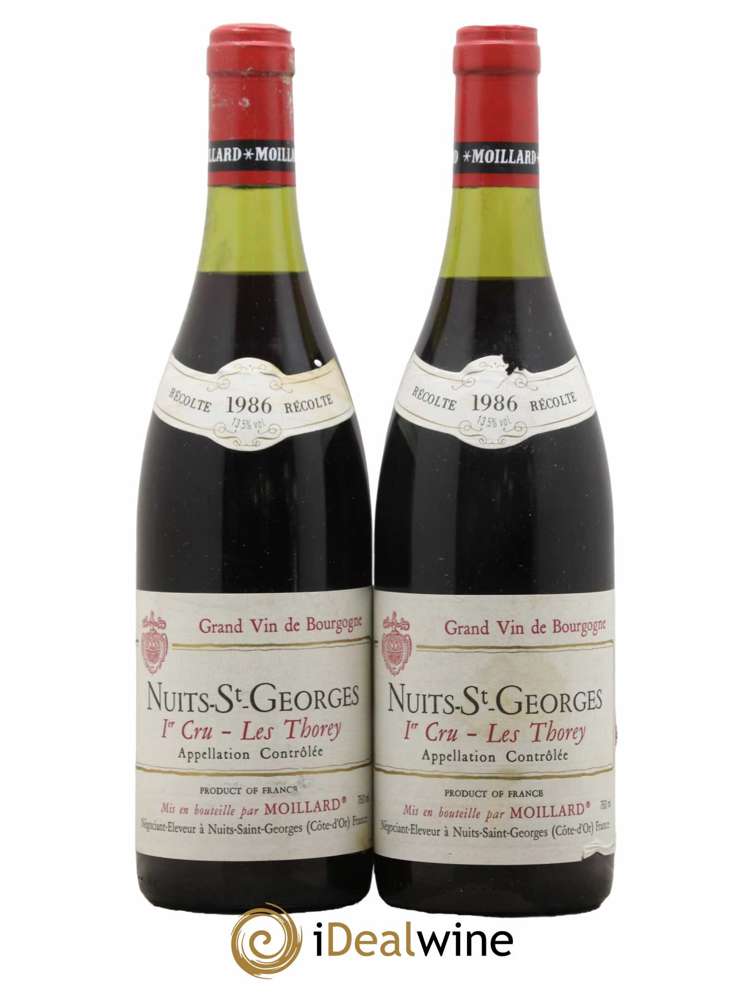 Nuits-Saint-Georges 1er Cru Les Thorey Domaine Moillard 1986 - Lot de 2 bouteilles - 0