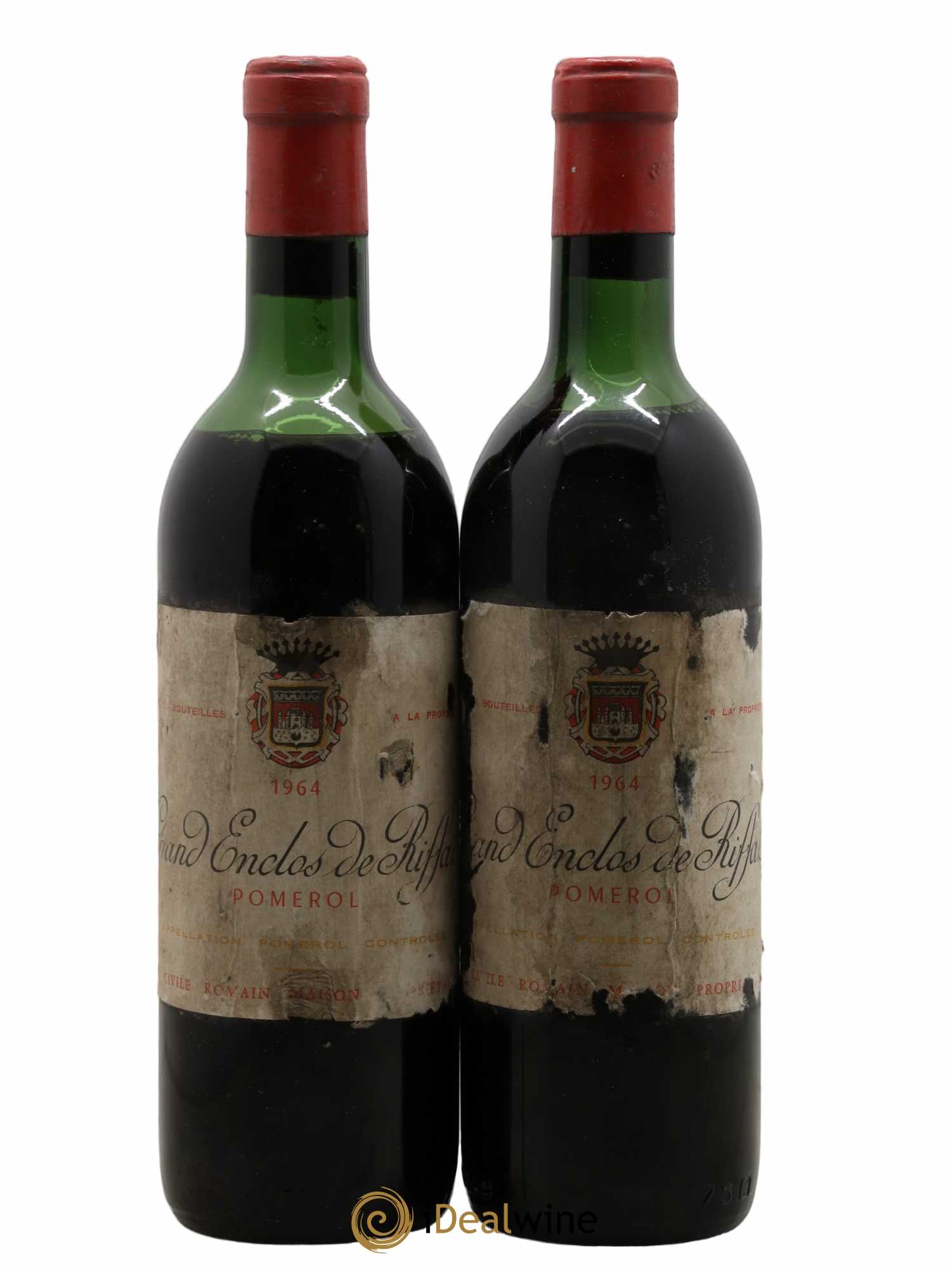 Pomerol Grand Enclos De Riffat 1964 - Lot de 2 bouteilles - 0
