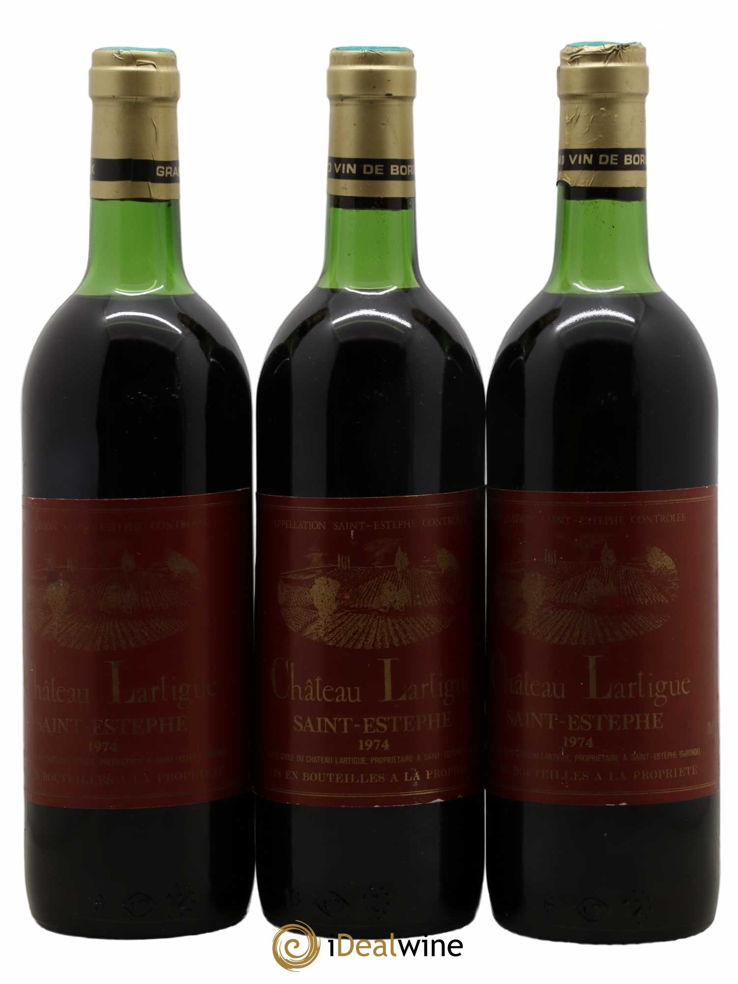 Saint-Estèphe Château Lartigue 1974 - Posten von 3 Flaschen - 0