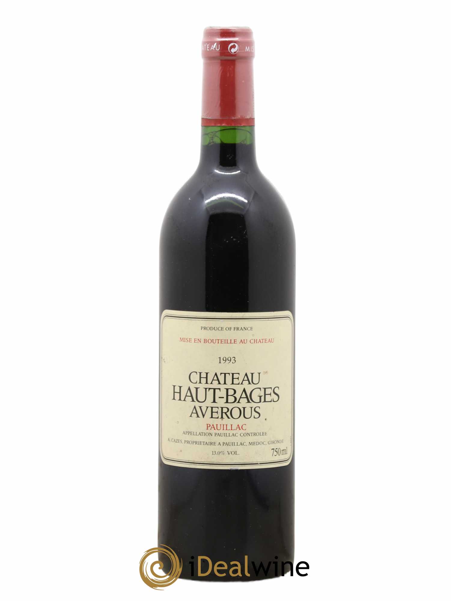 Château Haut Bages Averous Cru Bourgeois 1993 - Lot de 1 bouteille - 0