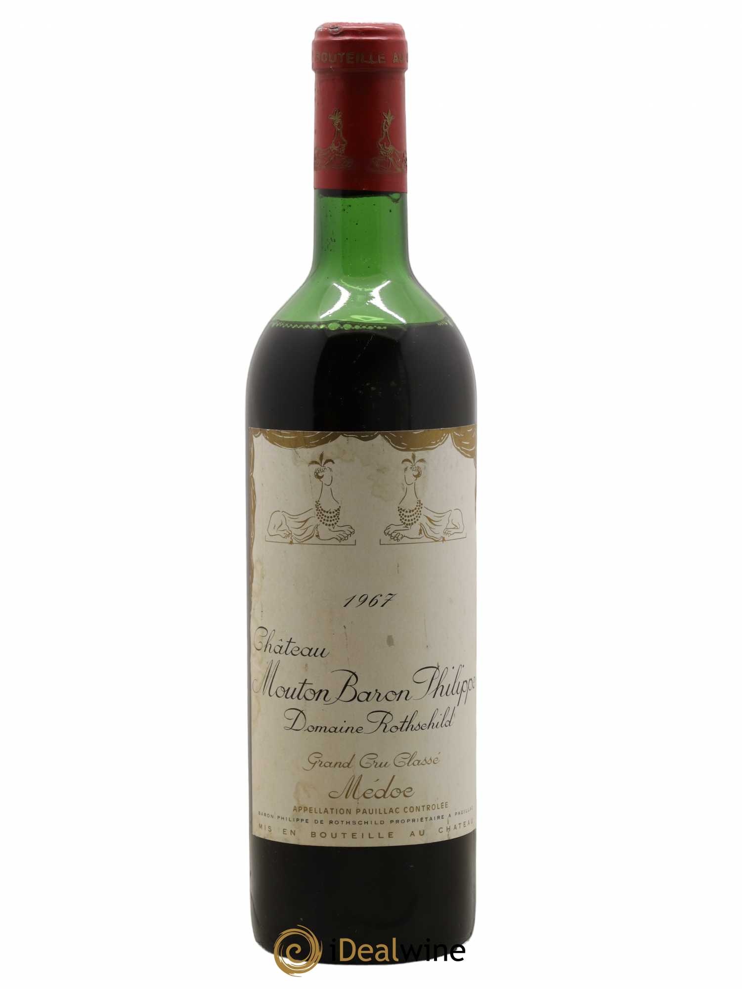 Château d' Armailhac - Mouton Baron(ne) Philippe 5ème Grand Cru Classé 1967 - Lot de 1 bouteille - 0