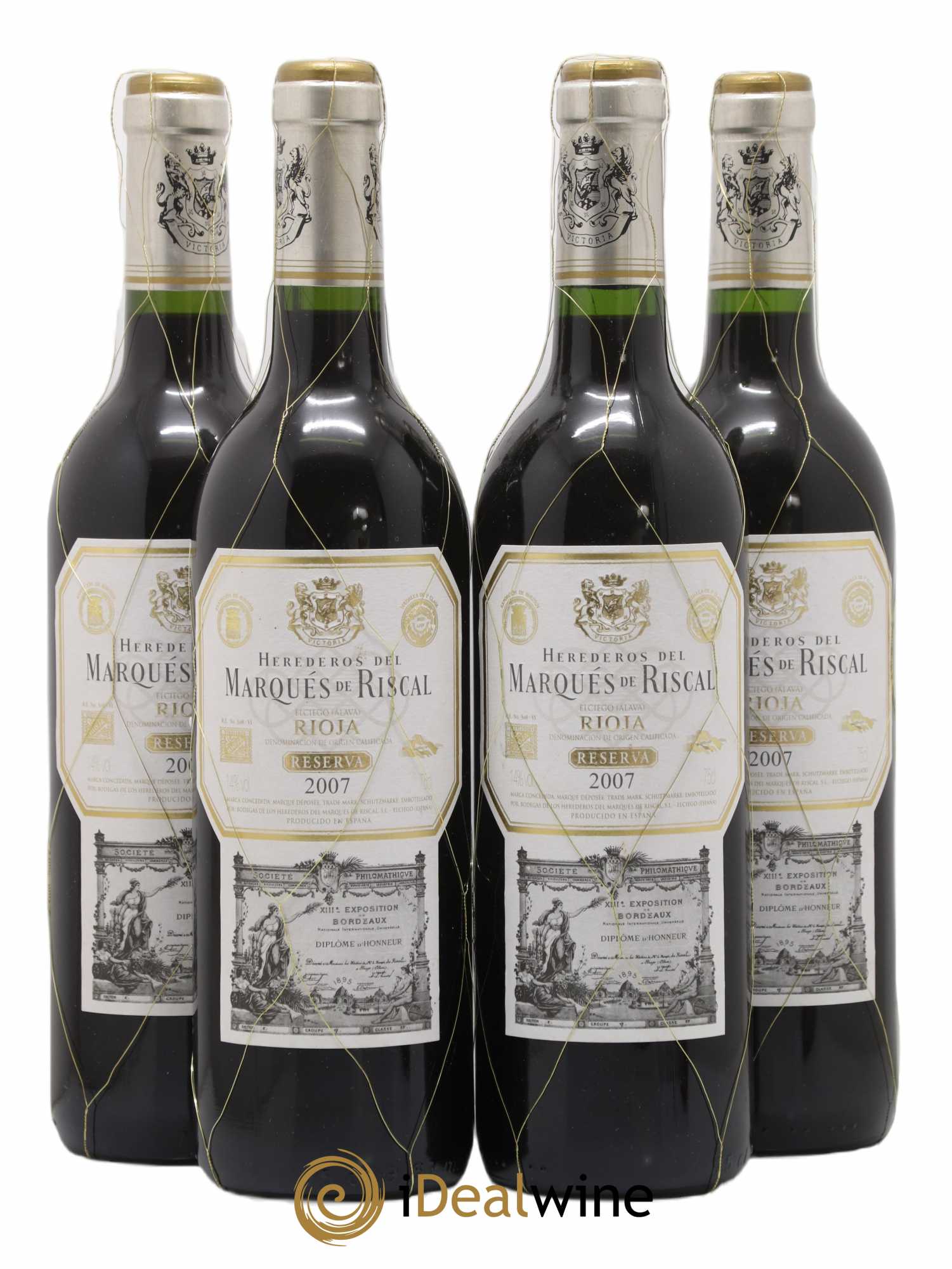 Rioja DOCA Reserva Marqués de Riscal 2007 - Lot de 4 bouteilles - 0