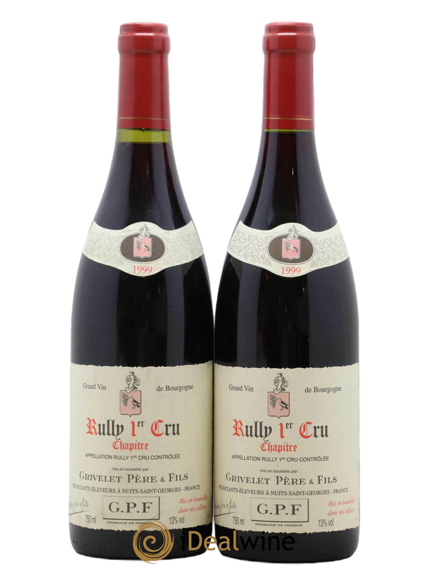Rully 1er Cru Chapitre Grivelet Père et Fils 1999 - Posten von 2 Flaschen - 0