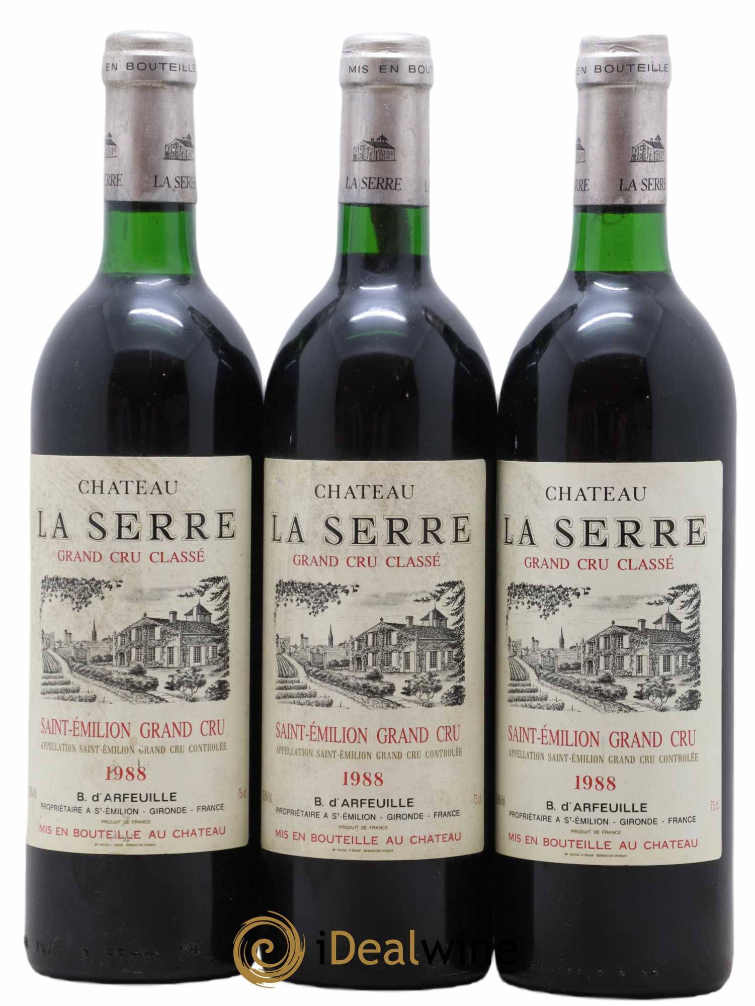 Château la Serre Grand Cru Classé 1988 - Lot de 3 bouteilles - 0