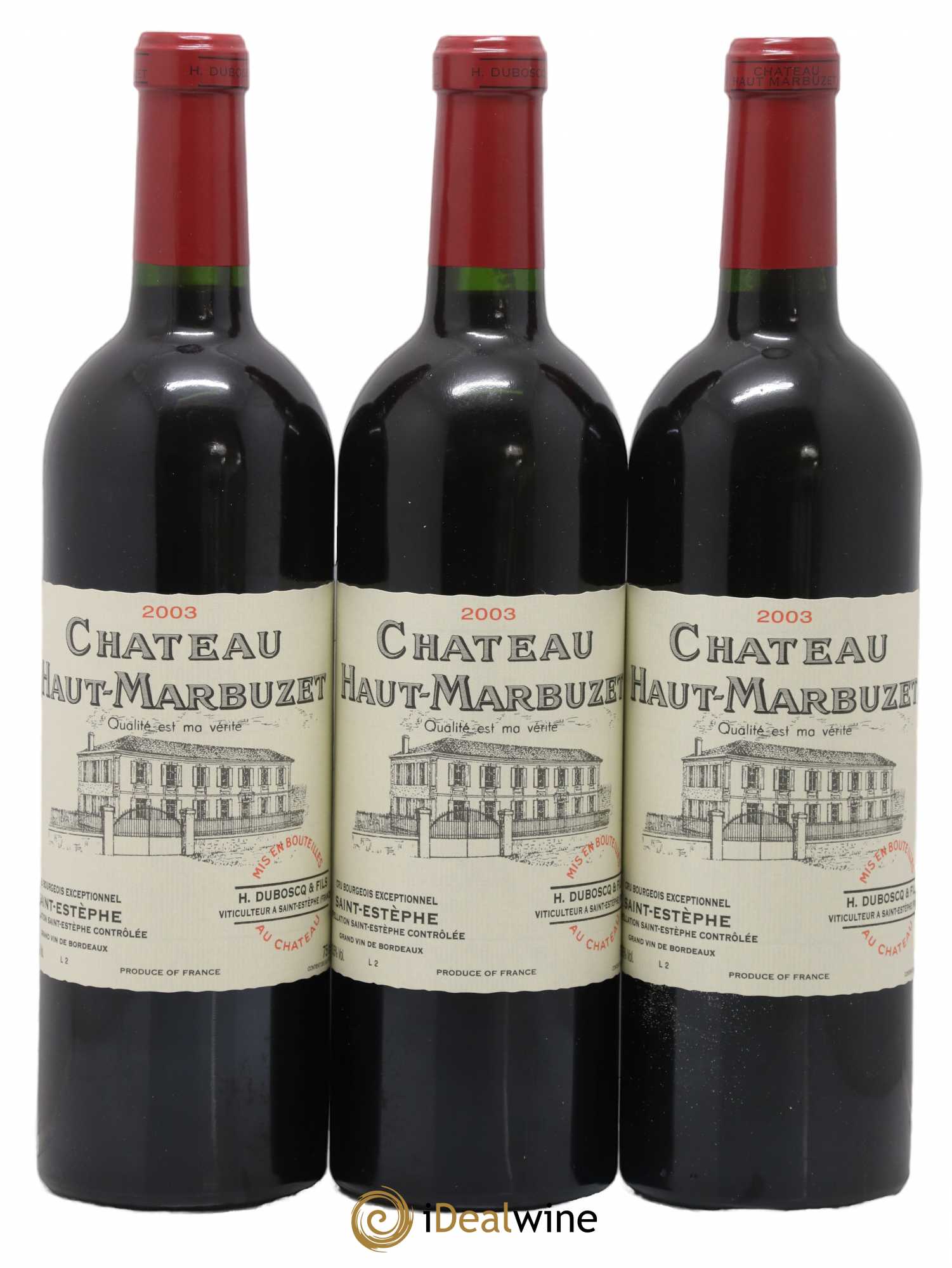 Château Haut Marbuzet 2003 - Lot de 3 bouteilles - 0