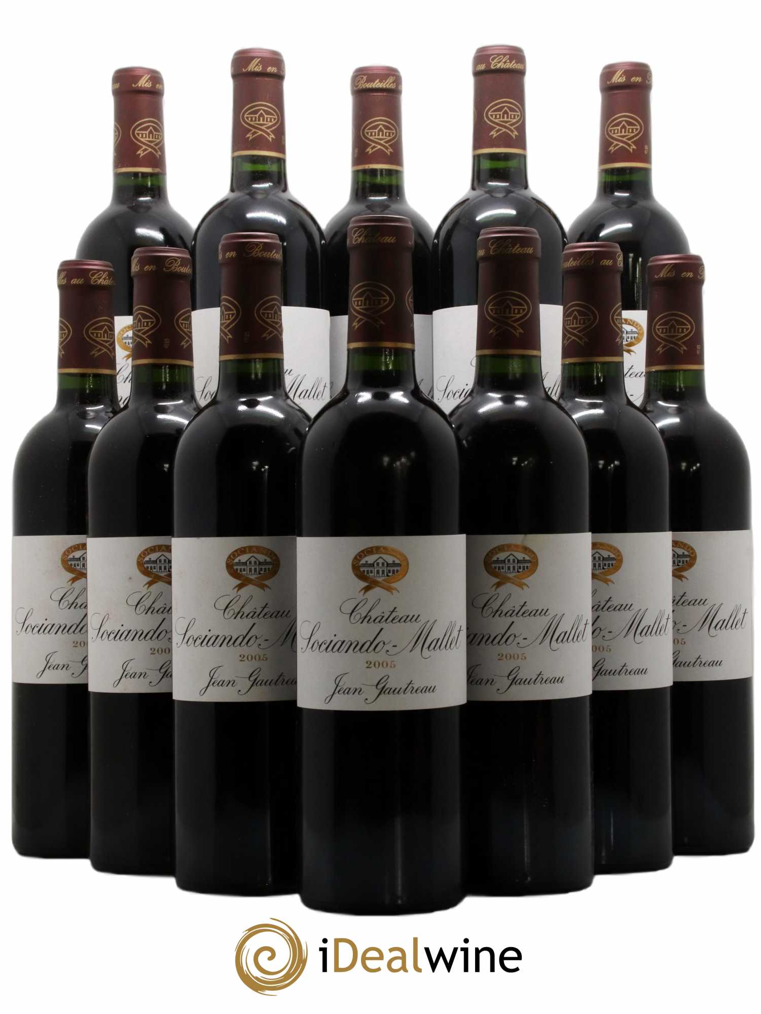 Château Sociando Mallet 2005 - Lot de 12 bouteilles - 0