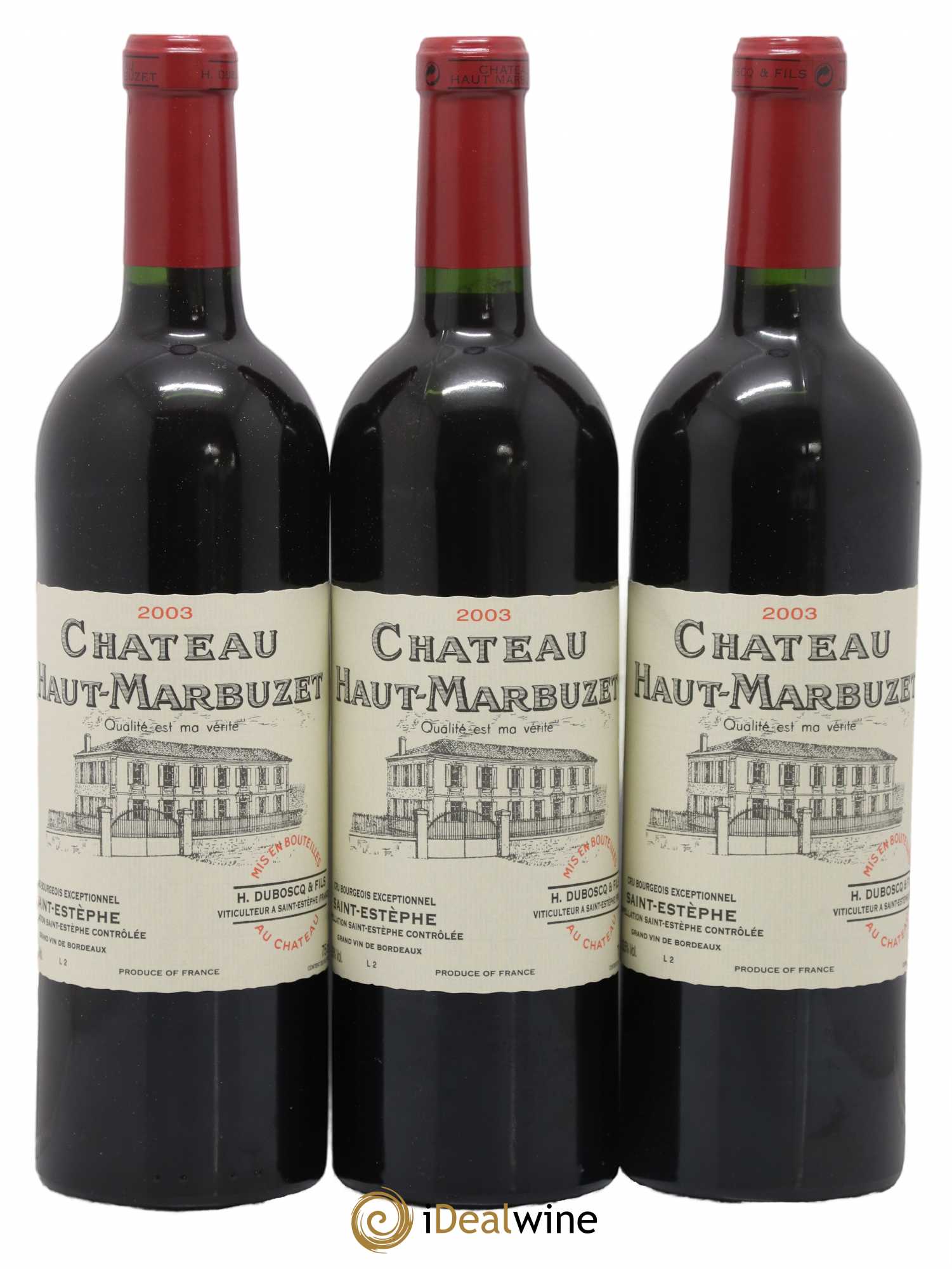 Château Haut Marbuzet 2003 - Lot de 3 bouteilles - 0