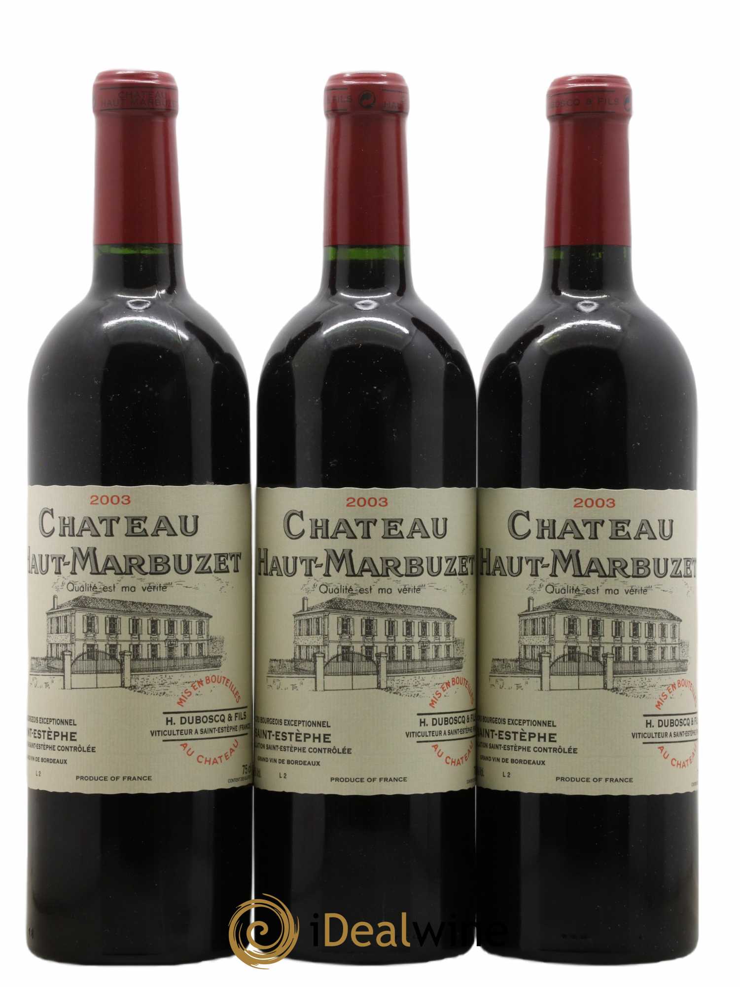 Château Haut Marbuzet 2003 - Lot de 3 bouteilles - 0
