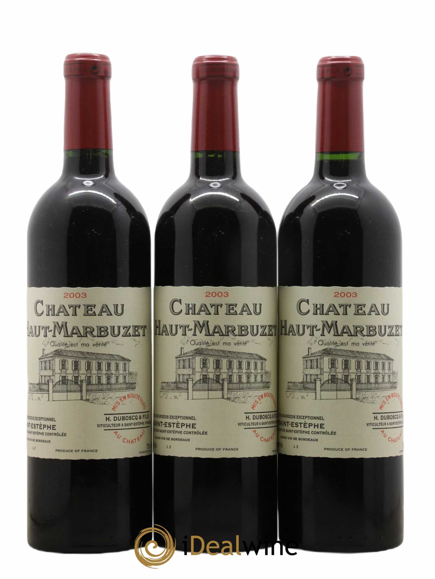 Château Haut Marbuzet 2003 - Lot de 3 bouteilles - 0