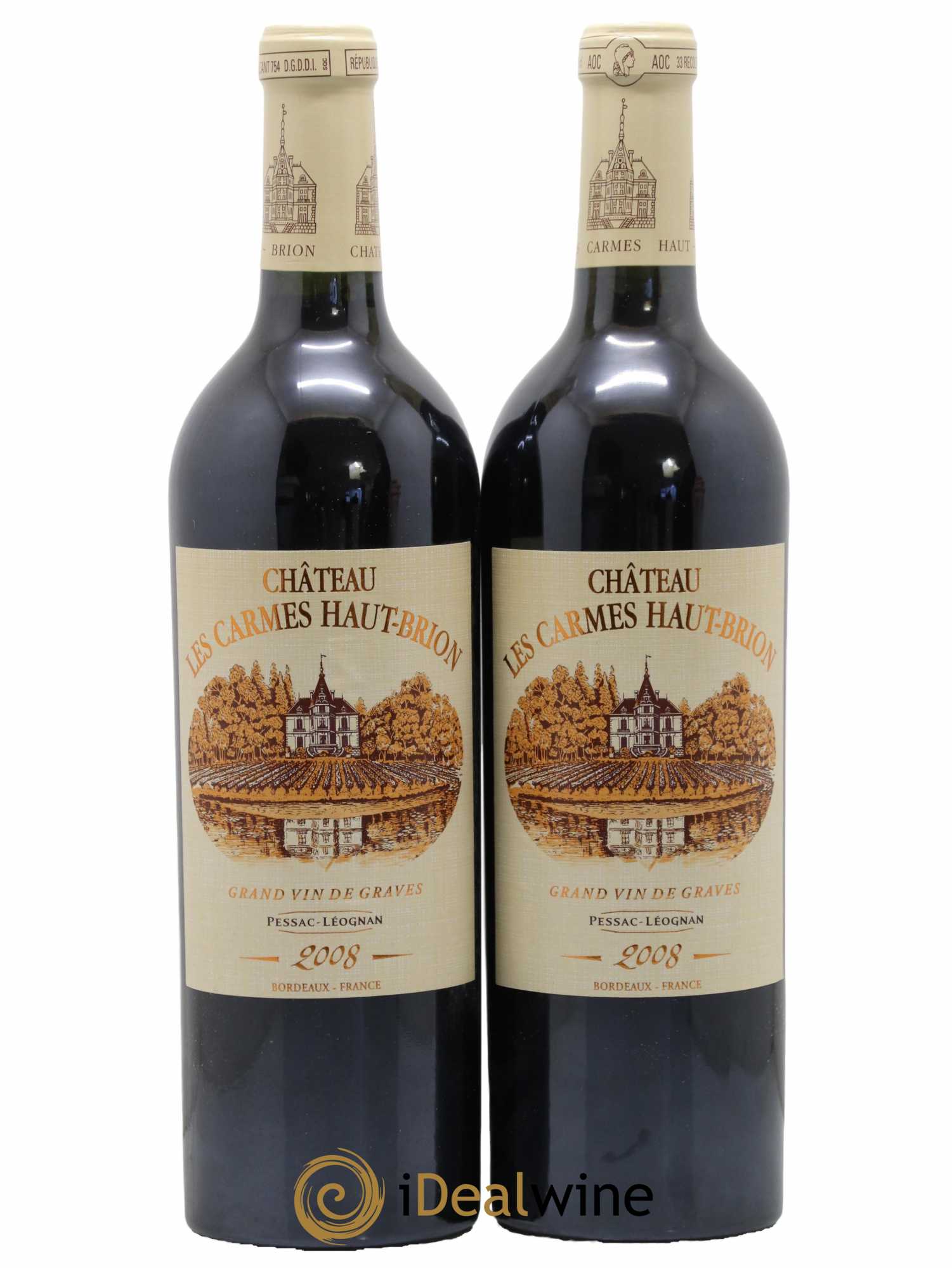Château Les Carmes Haut-Brion 2008 - Lot de 2 bouteilles - 0