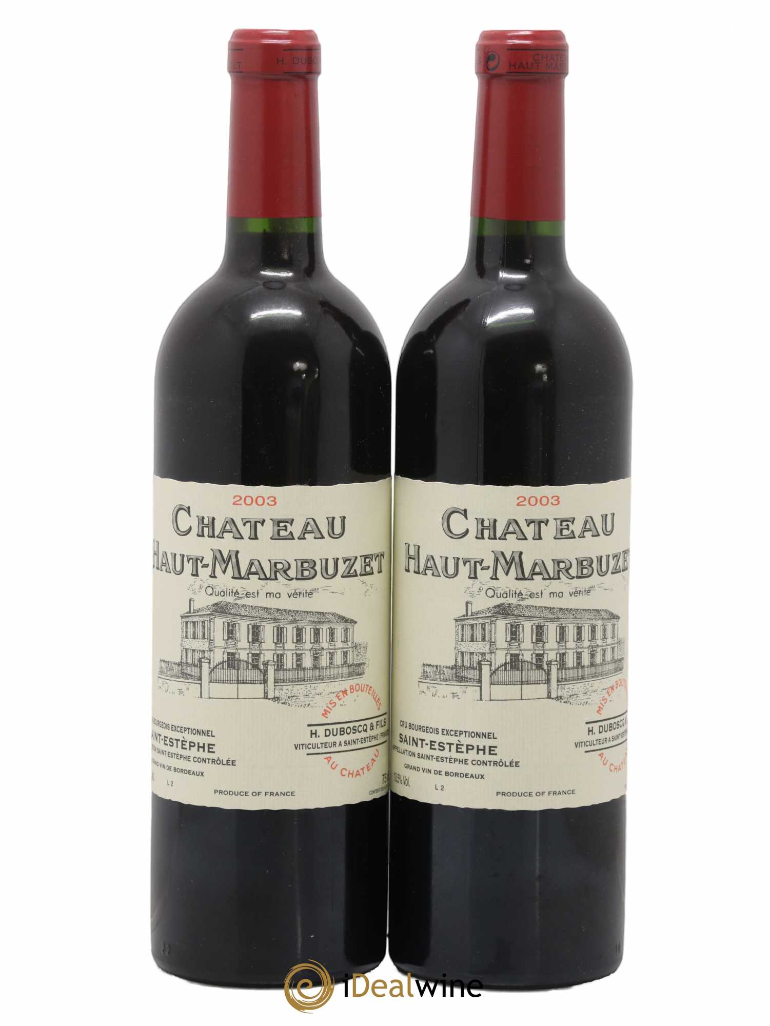 Château Haut Marbuzet 2003 - Lot de 2 bouteilles - 0