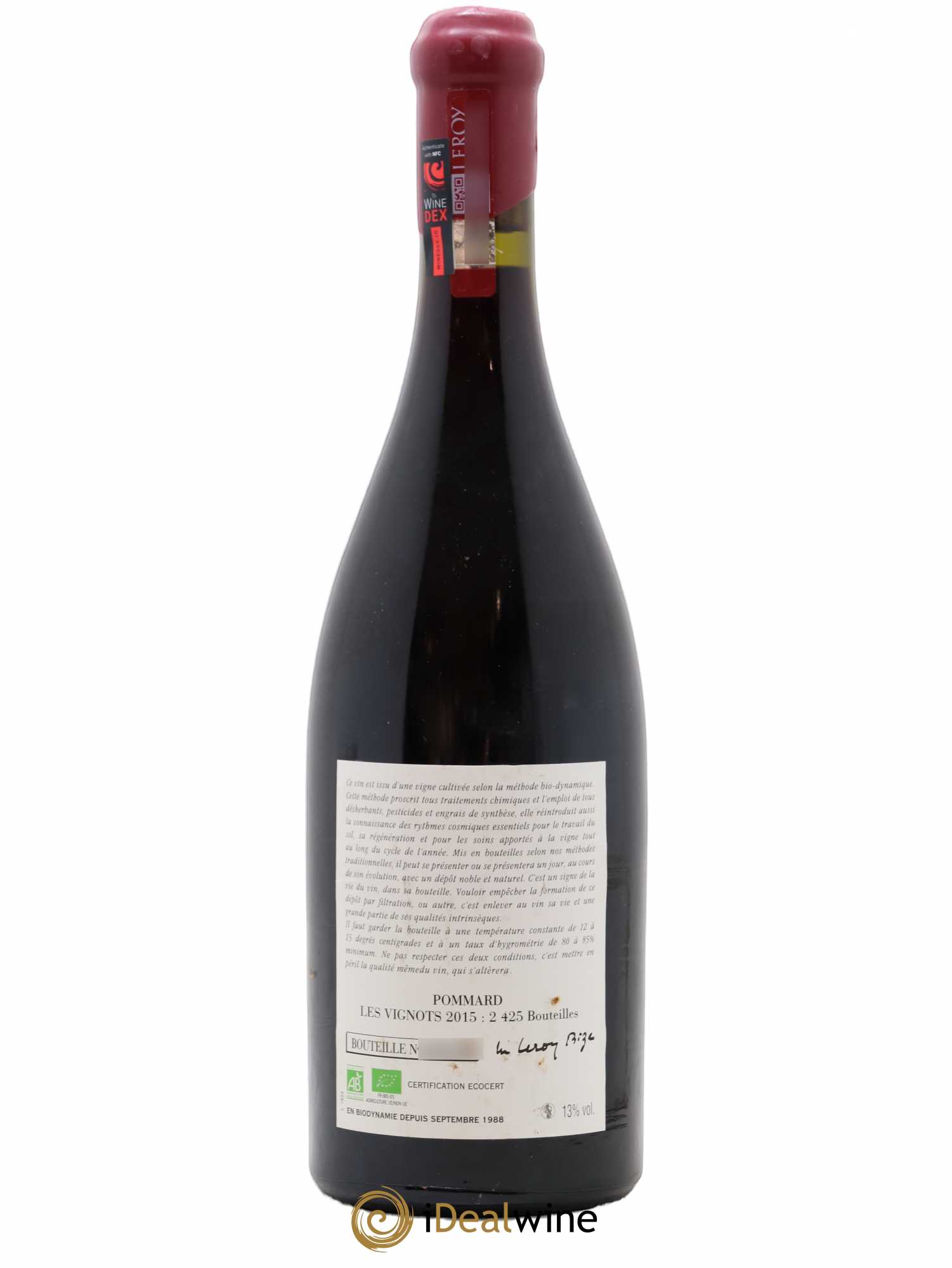Pommard Les Vignots Leroy (Domaine) 2015 - Lot de 1 bouteille - 1