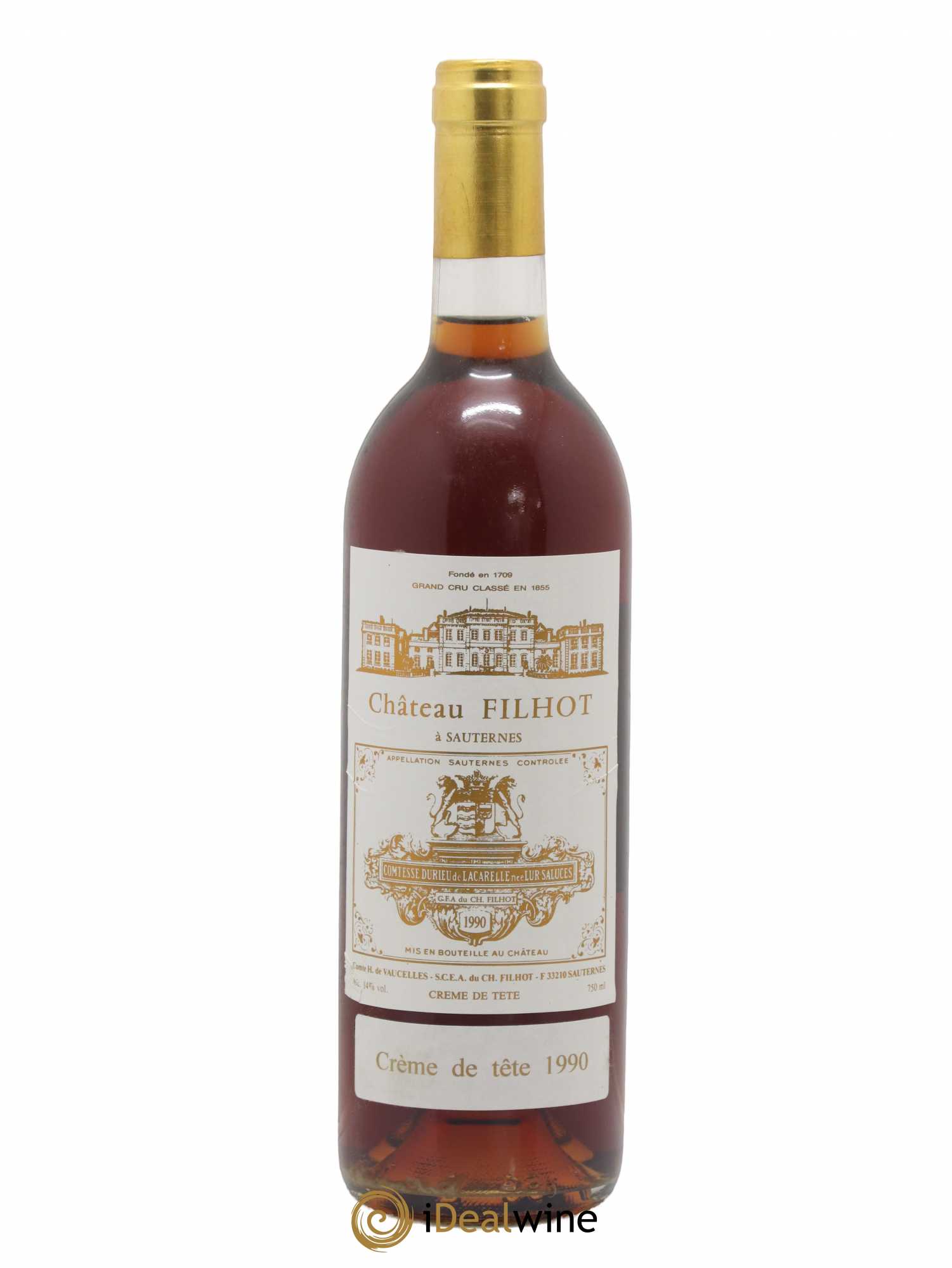 Château Filhot - Crème de Tête 2ème Grand Cru Classé 1990 - Lotto di 1 bottiglia - 0