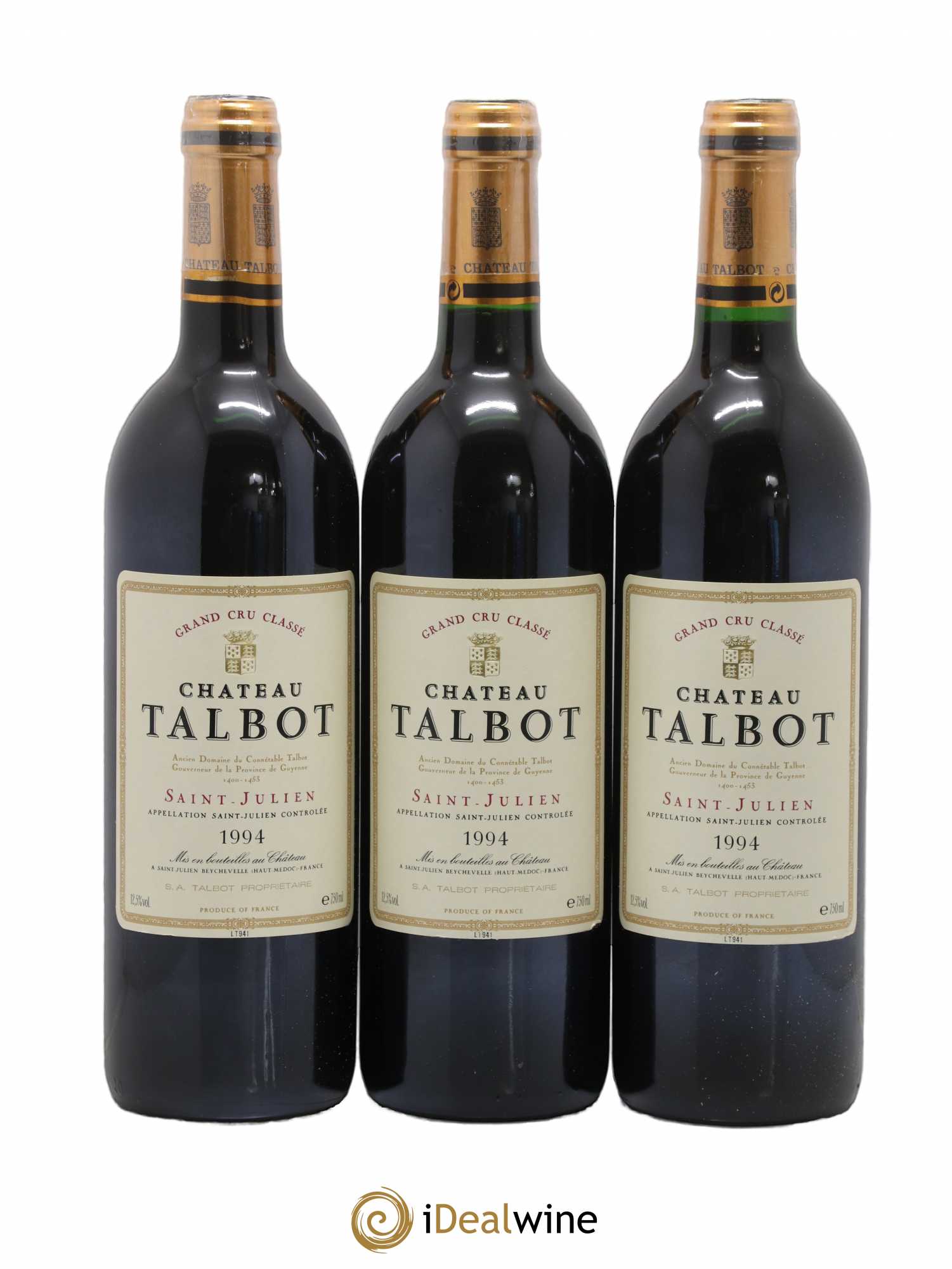 Château Talbot 4ème Grand Cru Classé 1994 - Lot de 3 bouteilles - 0