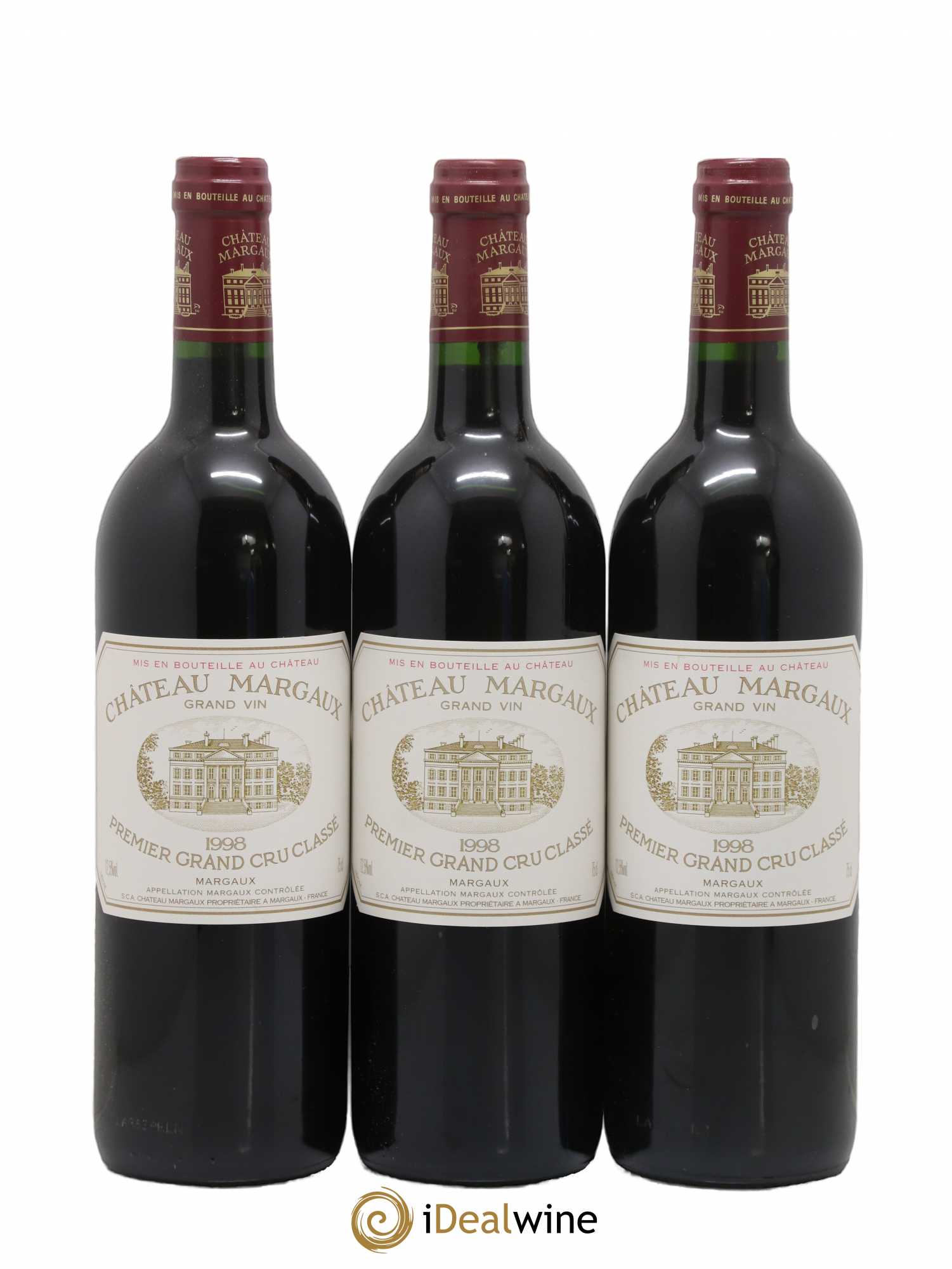 Château Margaux 1er Grand Cru Classé 1998 - Lot de 3 bouteilles - 0