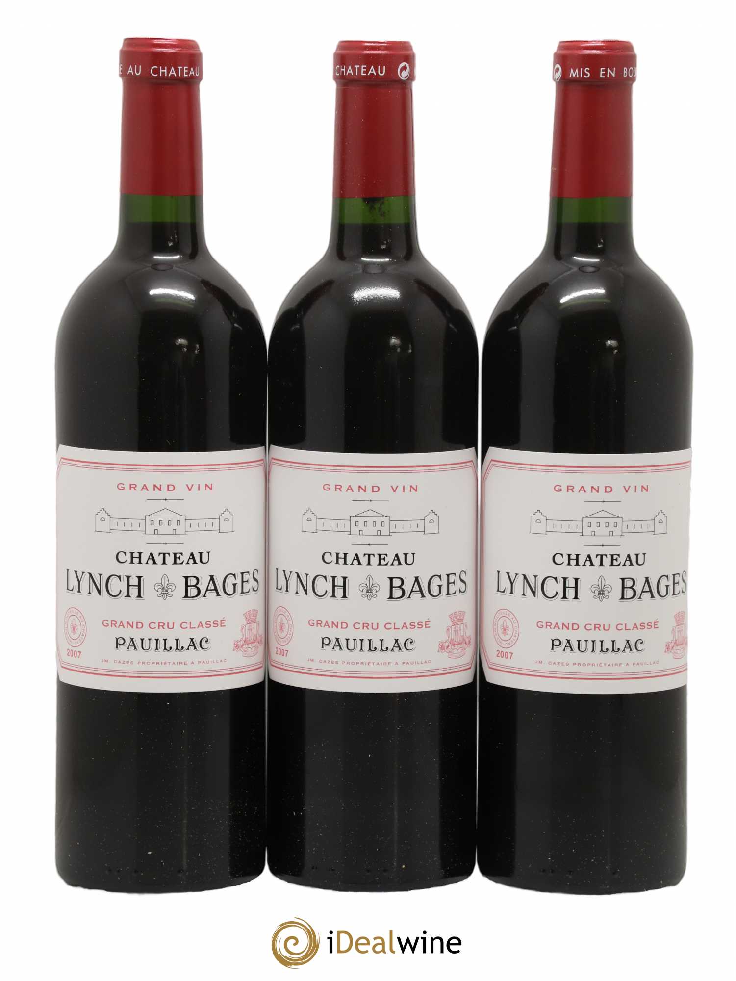 Château Lynch Bages 5ème Grand Cru Classé 2007 - Lot de 3 bouteilles - 0