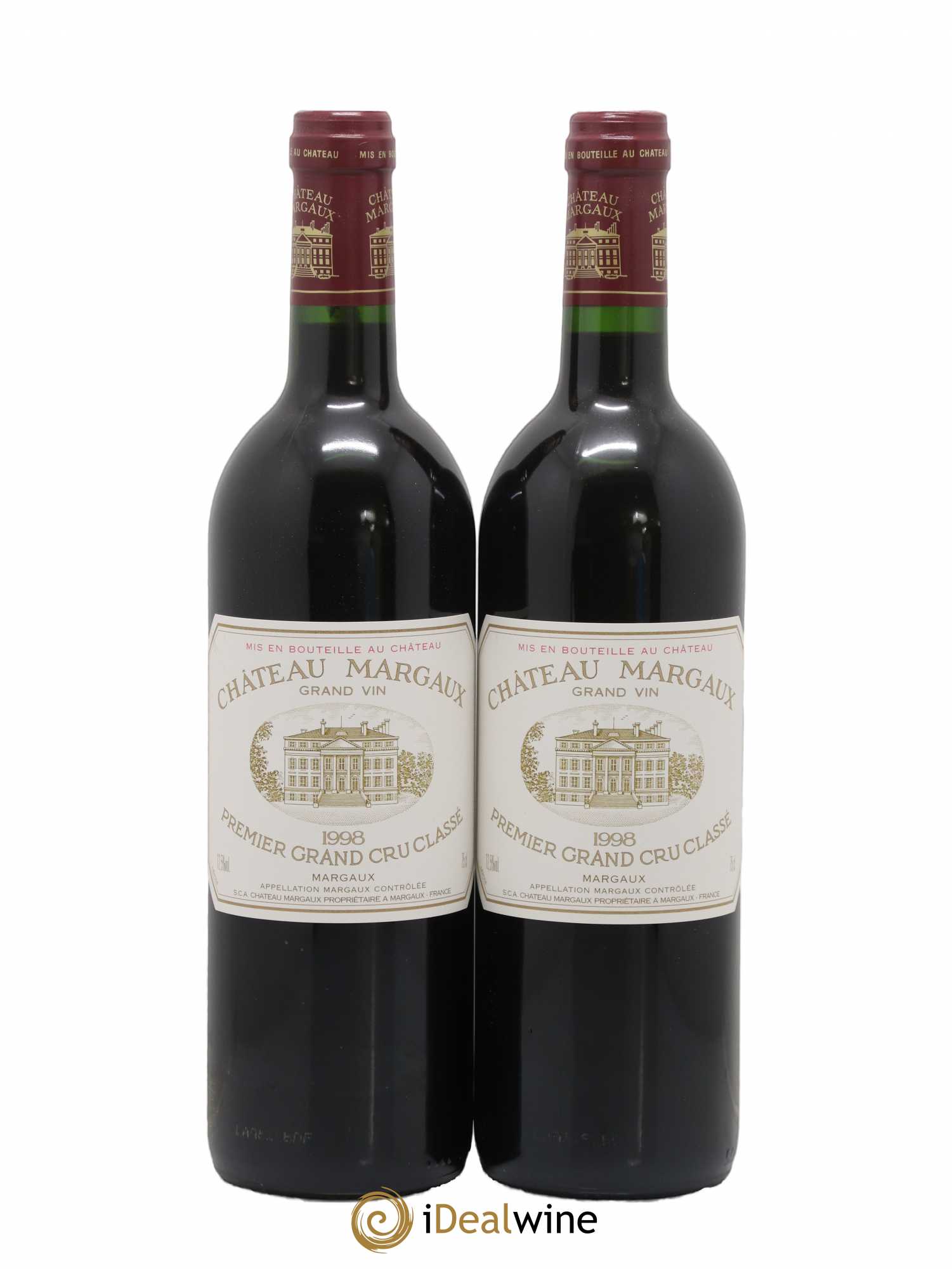 Château Margaux 1er Grand Cru Classé 1998 - Lot de 2 bouteilles - 0