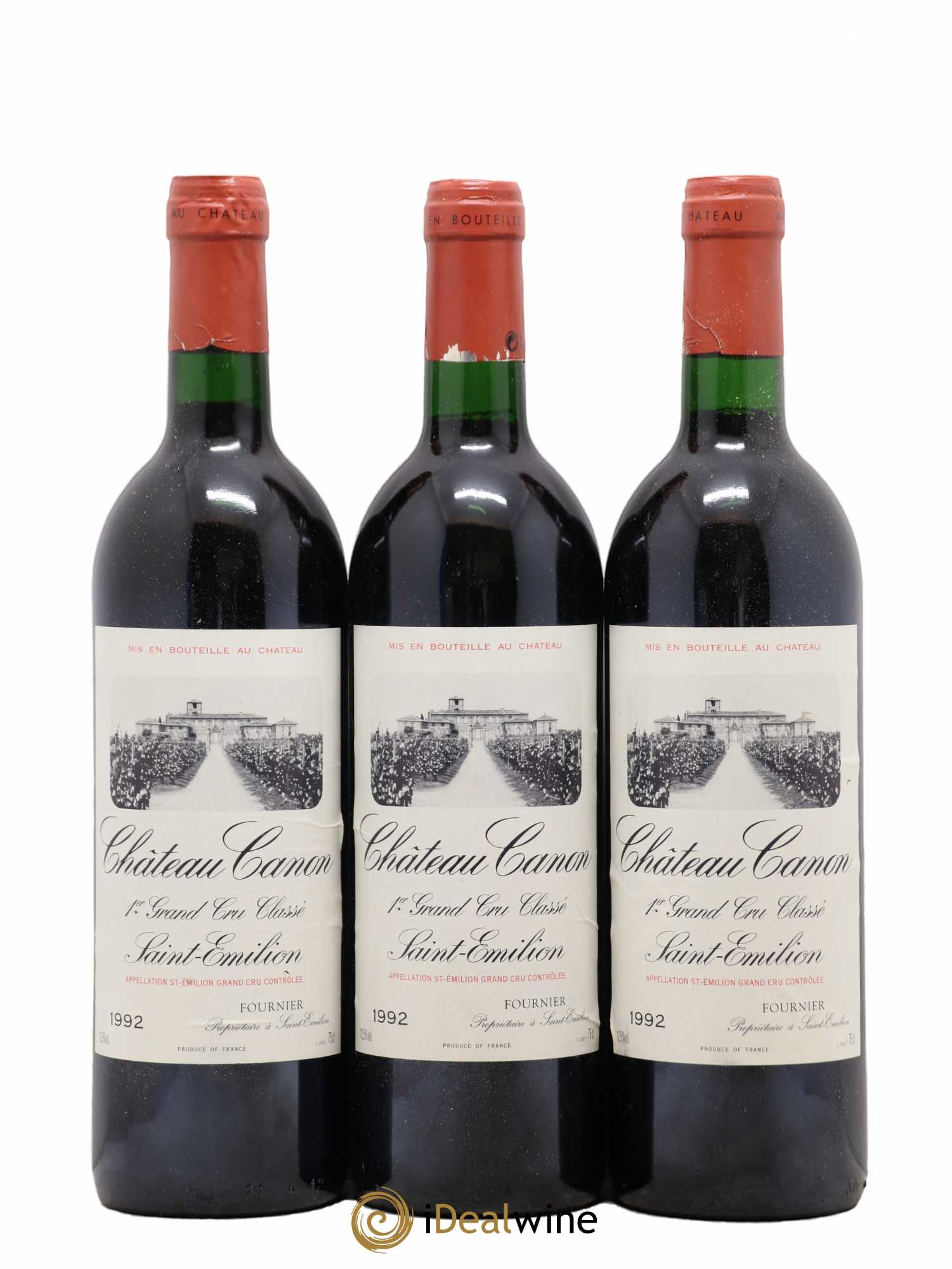 Château Canon 1er Grand Cru Classé B 1992 - Lot de 3 bouteilles - 0