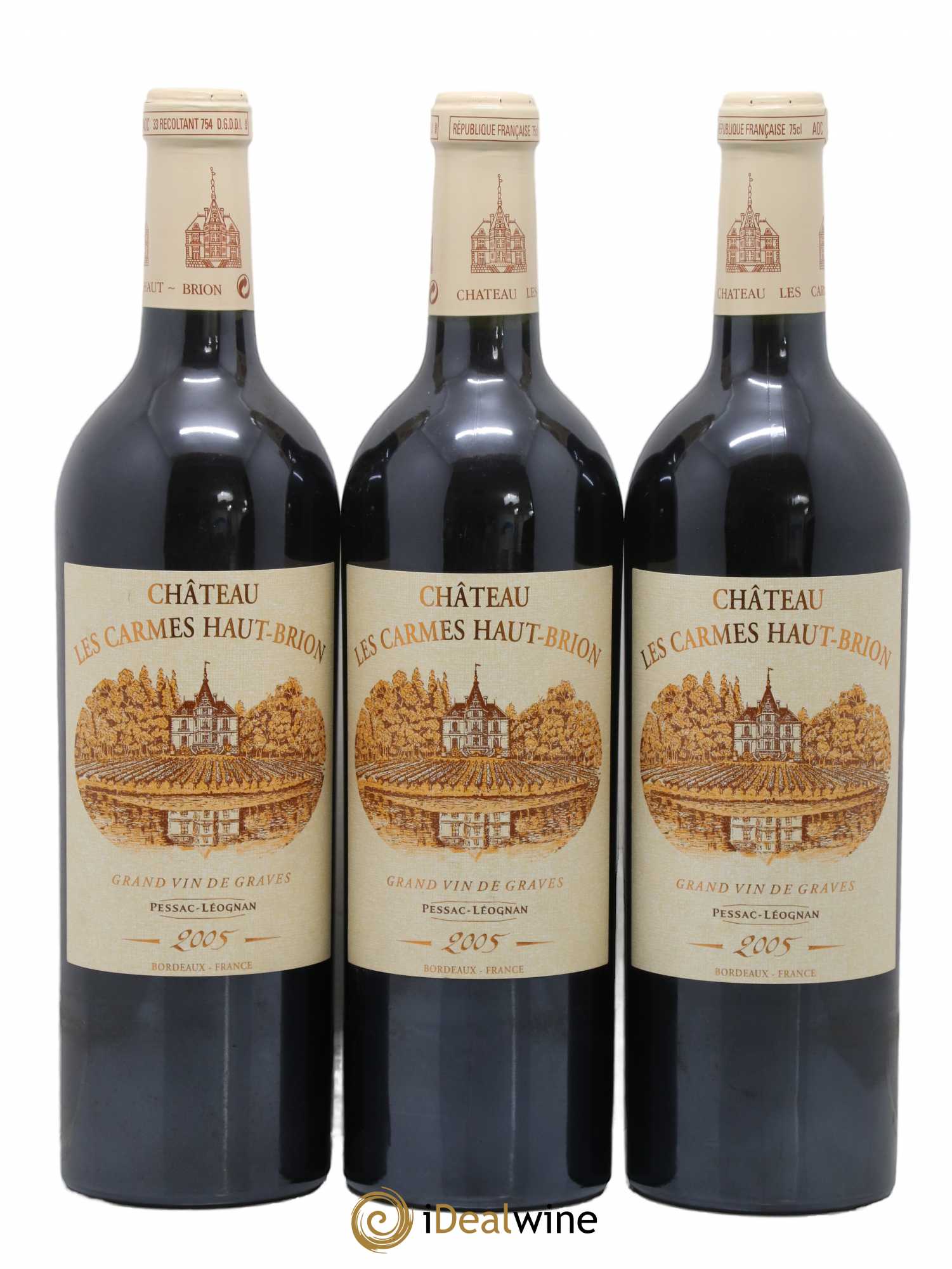 Château Les Carmes Haut-Brion 2005 - Lot de 3 bouteilles - 0