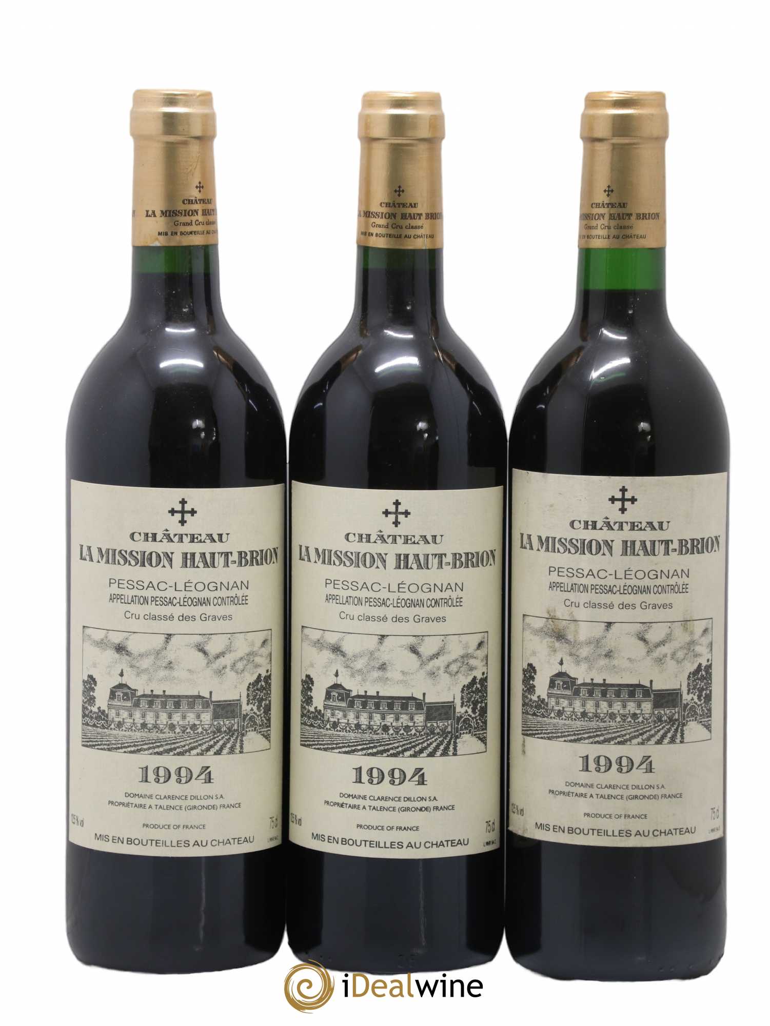 Château la Mission Haut-Brion Cru Classé de Graves 1994 - Lot de 3 bouteilles - 0