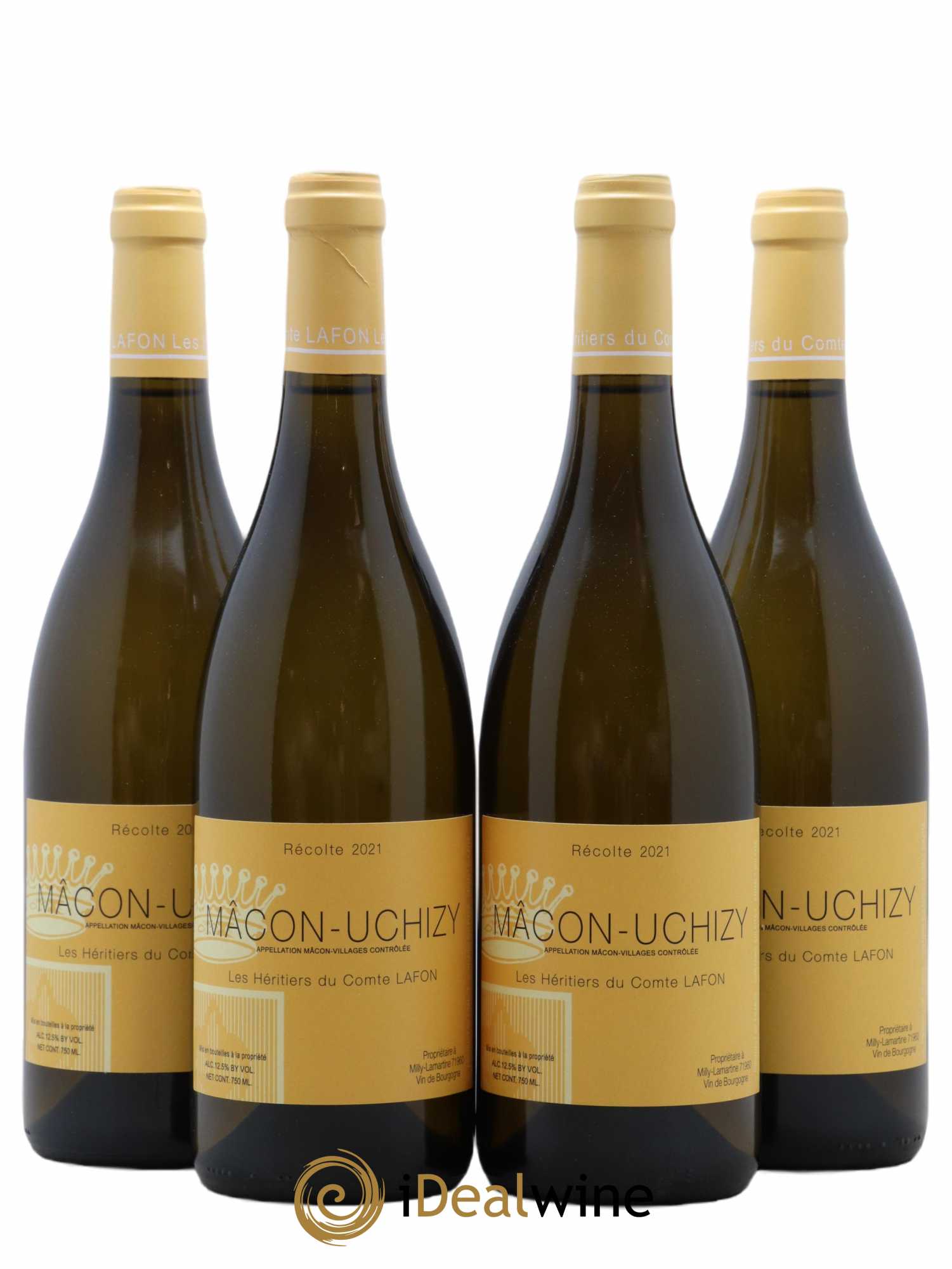 Mâcon Uchizy Les Heritiers Du Comte Lafon 2021 - Lot de 4 bouteilles - 0
