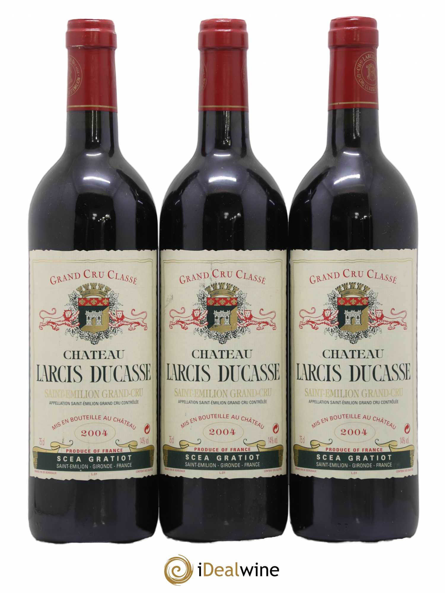 Château Larcis Ducasse 1er Grand Cru Classé B 2004 - Lot de 3 bouteilles - 0