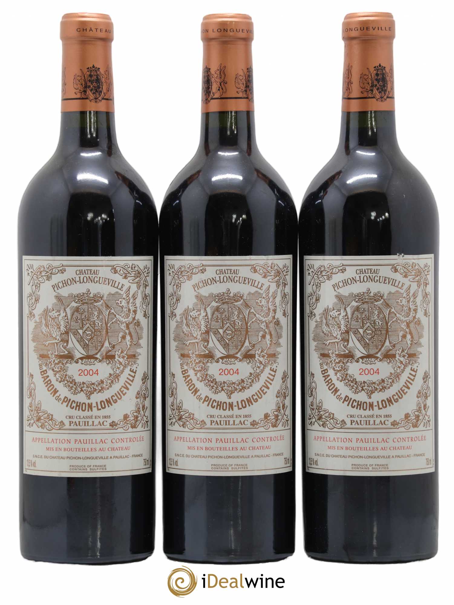 Pichon Longueville Baron 2ème Grand Cru Classé 2004 - Lot de 3 bouteilles - 0