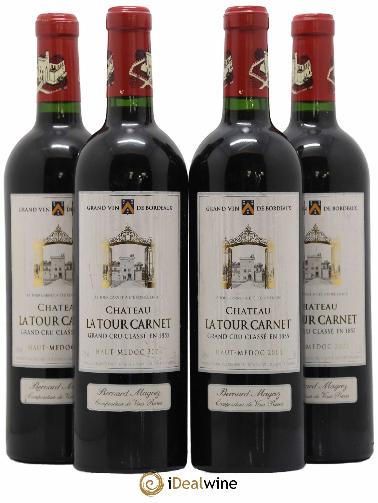 Château la Tour Carnet 4ème Grand Cru Classé (sans prix de réserve) (sans prix de réserve) 2003 - Lot de 4 bouteilles - 0